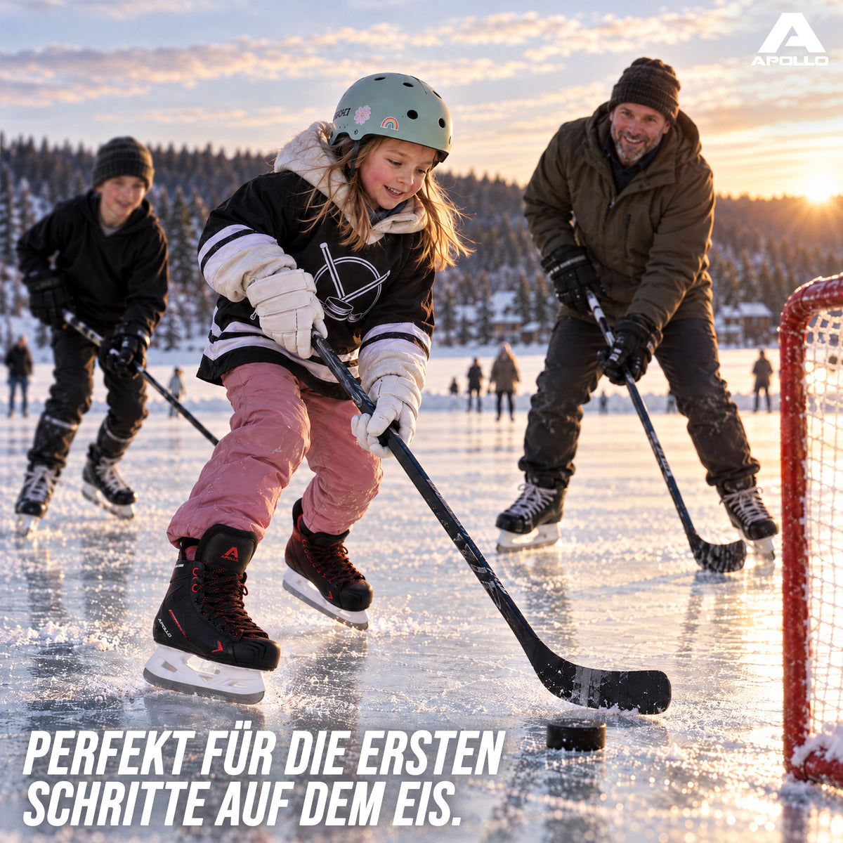 Apollo Funsport - Champion Skate Adjustable - verstellbare Hockey Style Schlittschuhe - Schwarz Rot