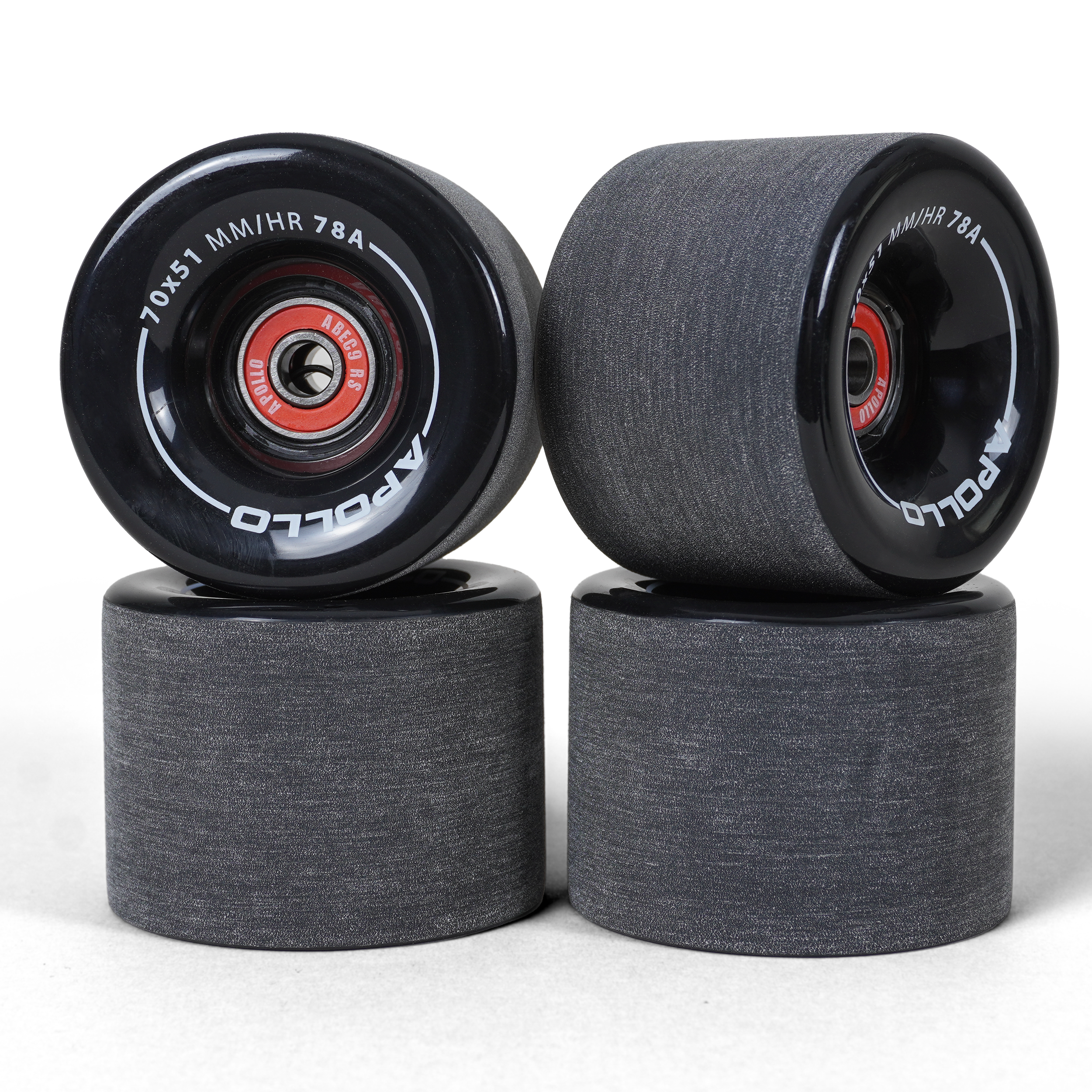 Apollo Funsport - Apollo Black Longboard & Skateboard Wheels - Black - 70 x 51