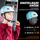 Apollo - Skatehelm, Multi Sport Helm Herren, Damen, Kinder, Kinderfahrradhelm verstellbar - Blue Wave