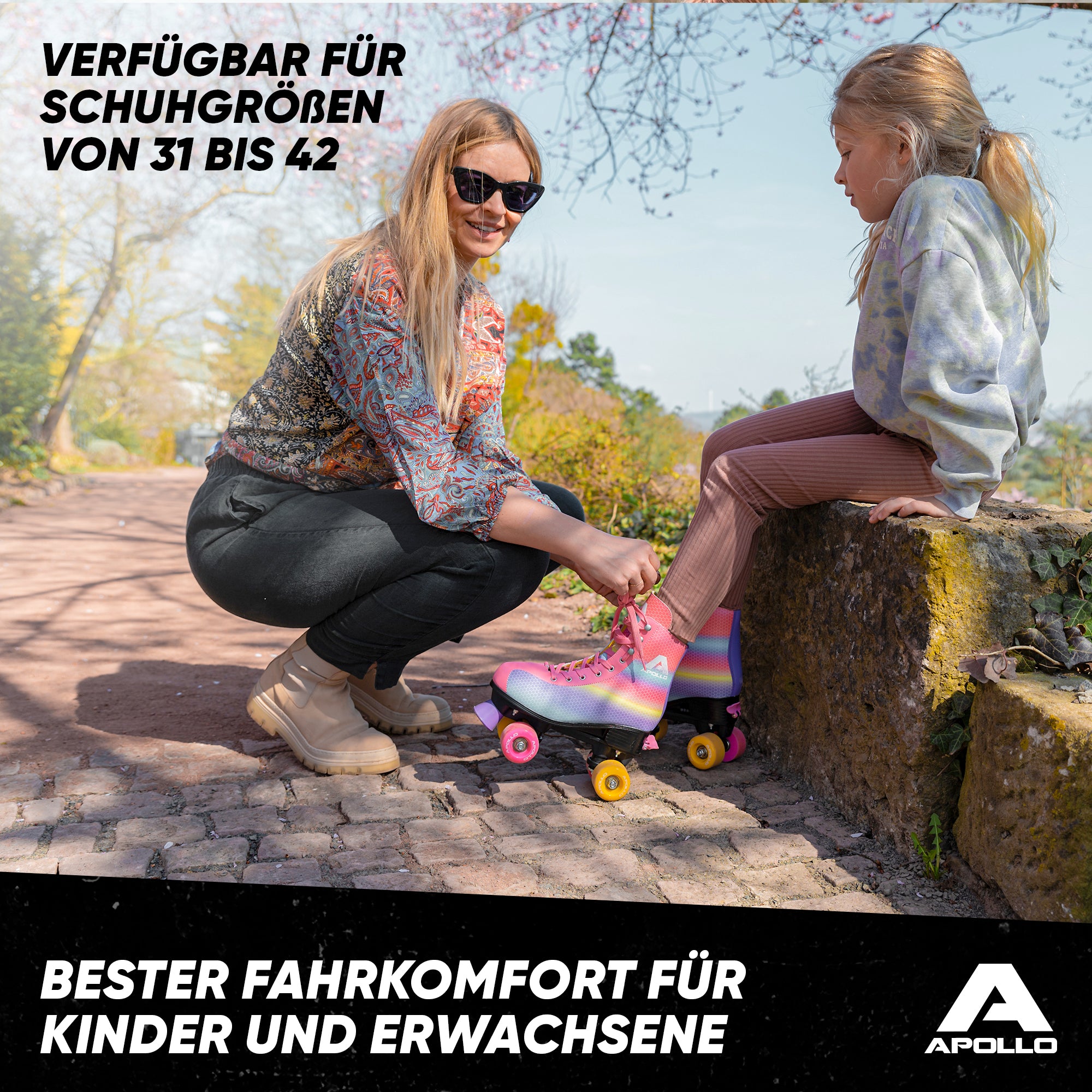 Apollo - Classic Roller Rollschuhe für Kinder und Erwachsene - Dancing Queen LED - L (39-42)