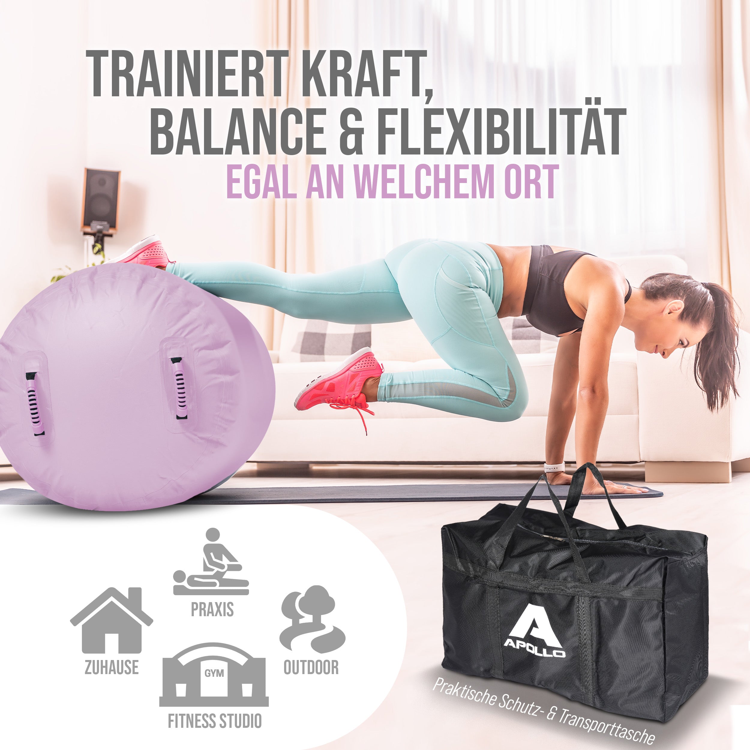 Apollo - Air Roll Pro - Air Tracking Rolle - Pink 120x60