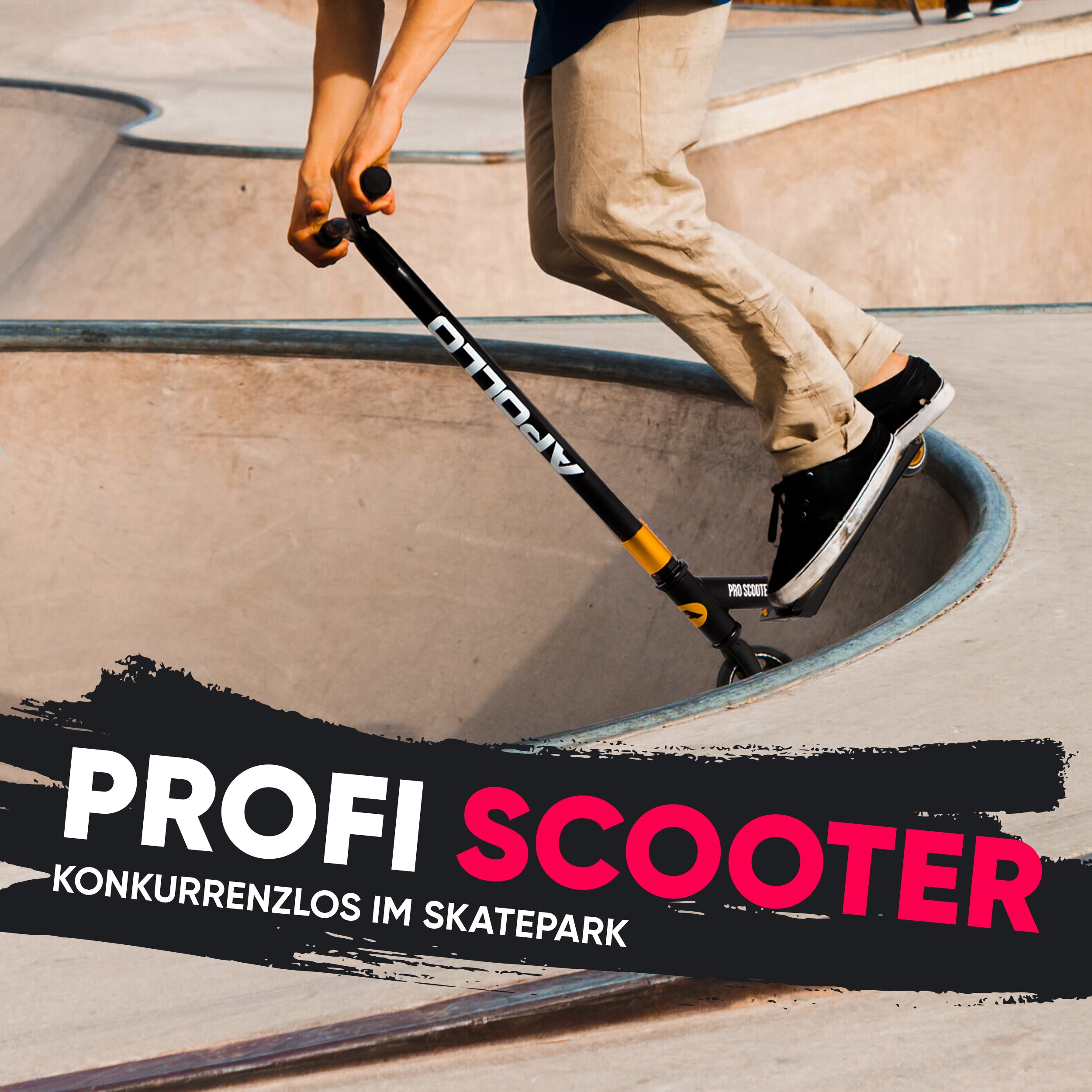 Apollo - Stunt Scooter 'Eagle' - eloxierter Profi Stuntroller mit ABEC 9 Kugellagern - Schwarz Mint Pink