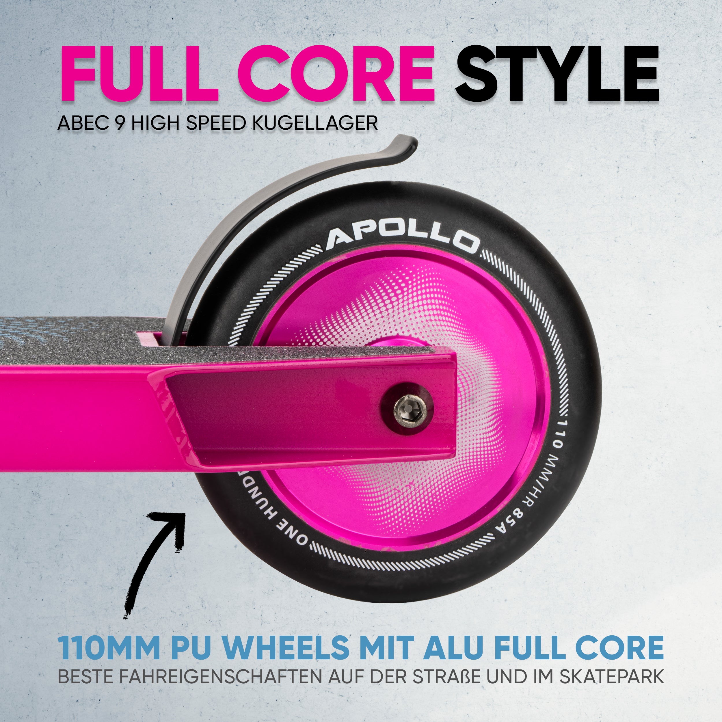 Apollo - Stunt Scooter 'Eagle' - eloxierter Profi Stuntroller mit ABEC 9 Kugellagern - Pink