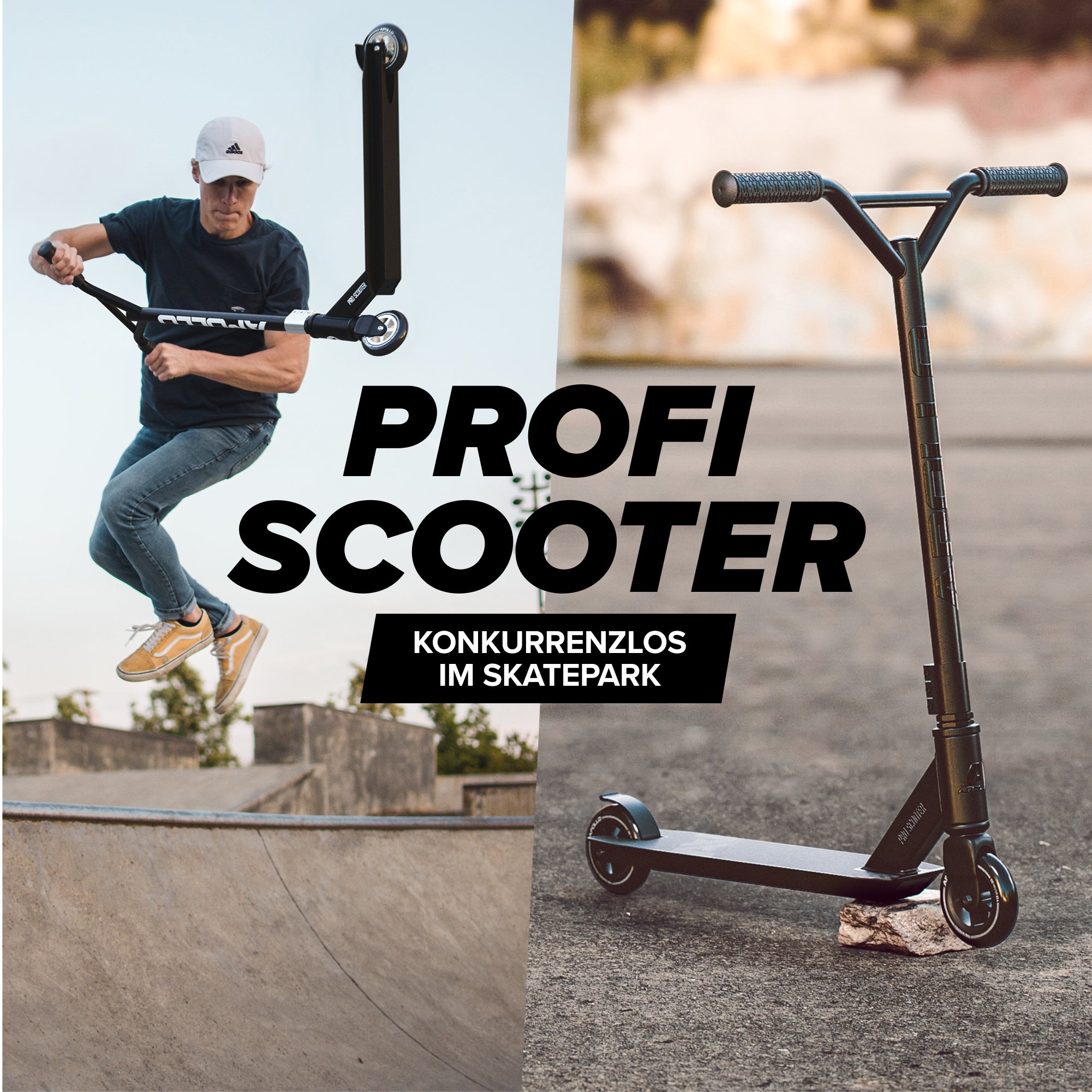 Apollo - Stunt Scooter - Genius Pro Robuster Kinder Scooter mit ABEC 9 Kugellager - Schwarz