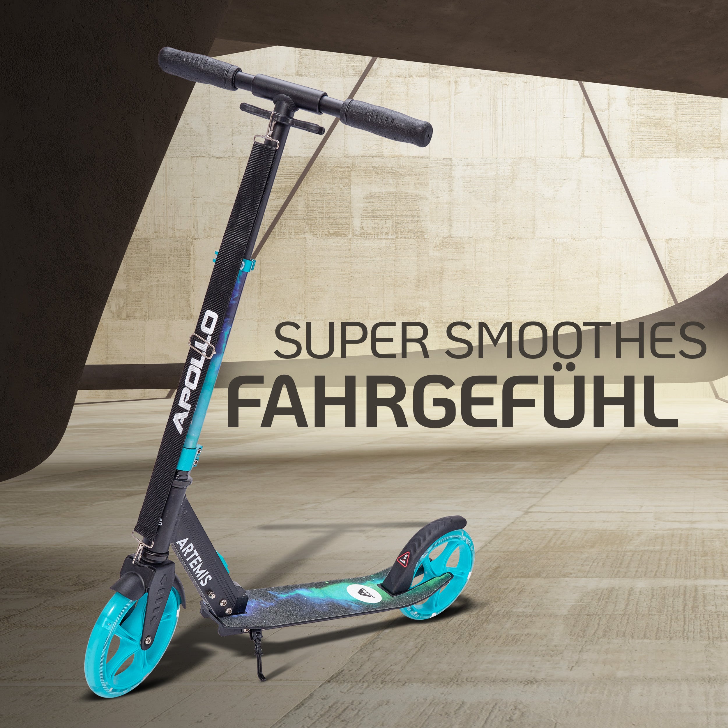Apollo - Klappbarer City Roller "Artemis" höhenverstellbarer Tretroller für Kinder & Jugendliche - Galaxy