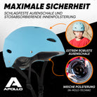Apollo - Skatehelm, Multi Sport Helm Herren, Damen, Kinder, Kinderfahrradhelm verstellbar - Light Blue (Uni)