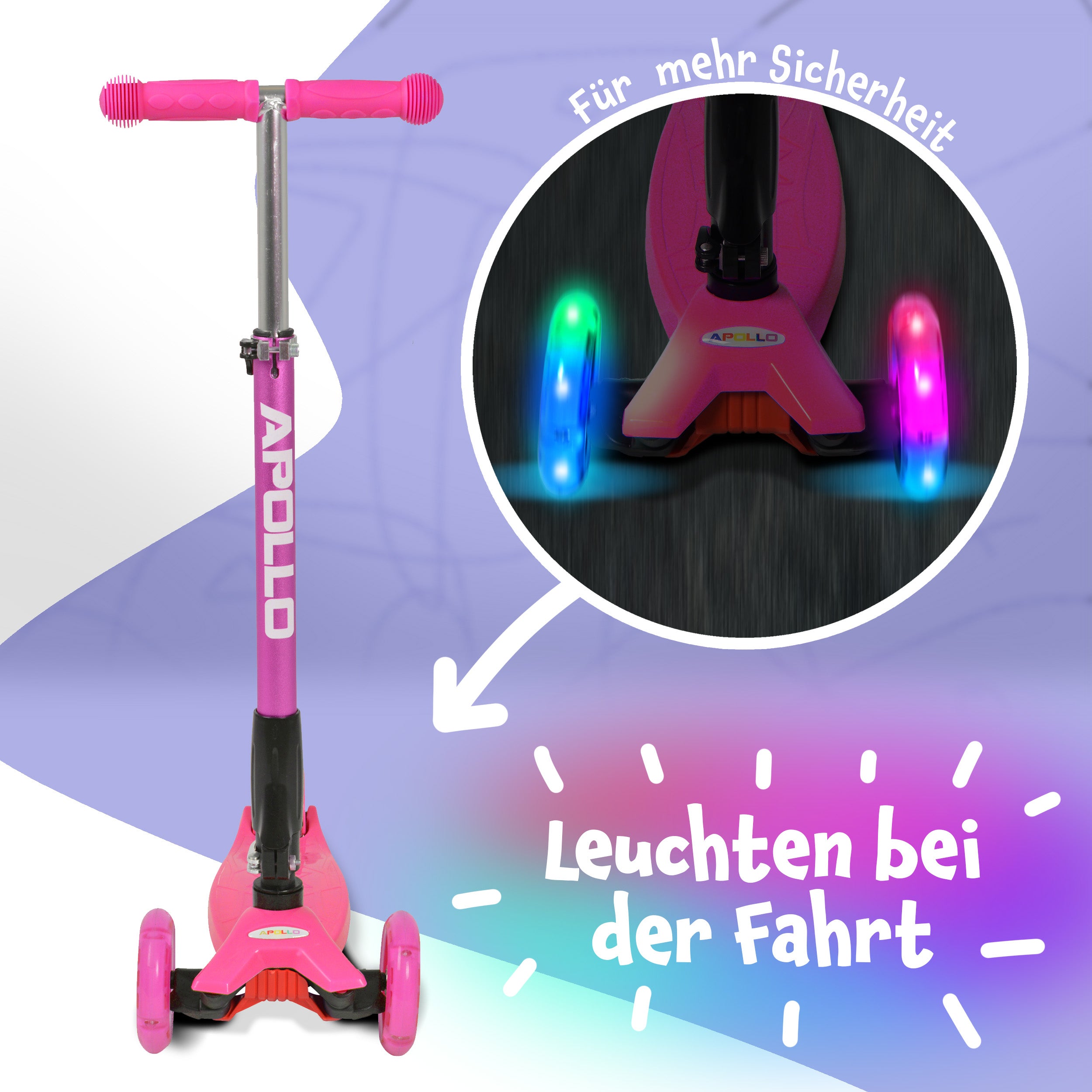 Apollo - Apollo Kinderroller Kids Whiz LED - in verschiedenen Farben - Pink