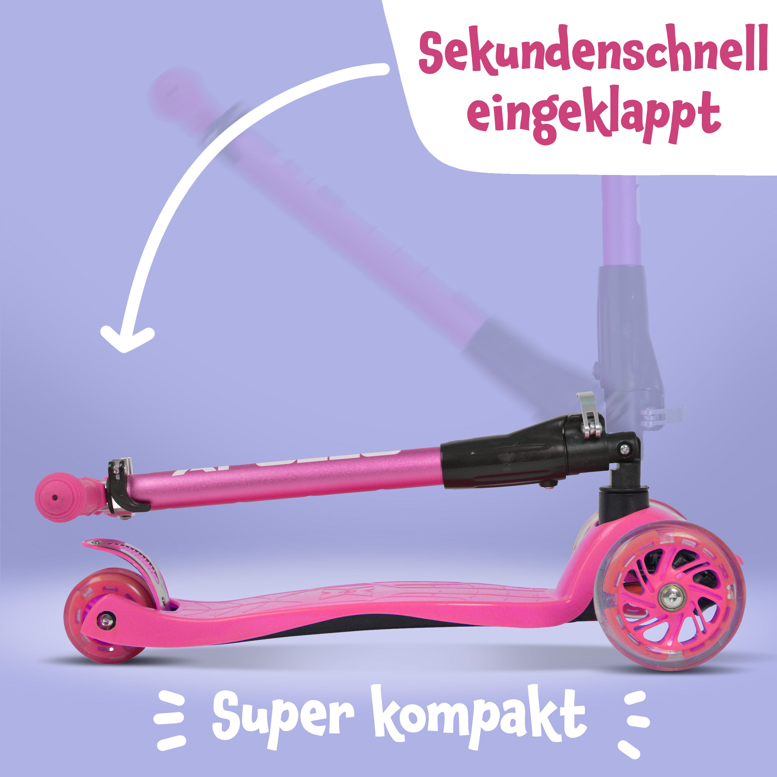 Apollo - Apollo Kinderroller Kids Whiz LED - in verschiedenen Farben - Pink