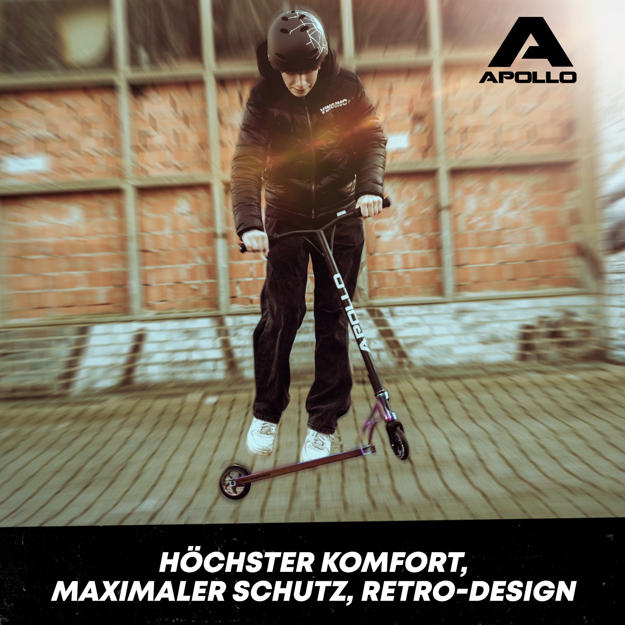 Apollo - Skatehelm, Multi Sport Helm Herren, Damen, Kinder, Kinderfahrradhelm verstellbar - Broken