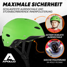 Apollo - Skatehelm, Multi Sport Helm Herren, Damen, Kinder, Kinderfahrradhelm verstellbar - Green (Uni)