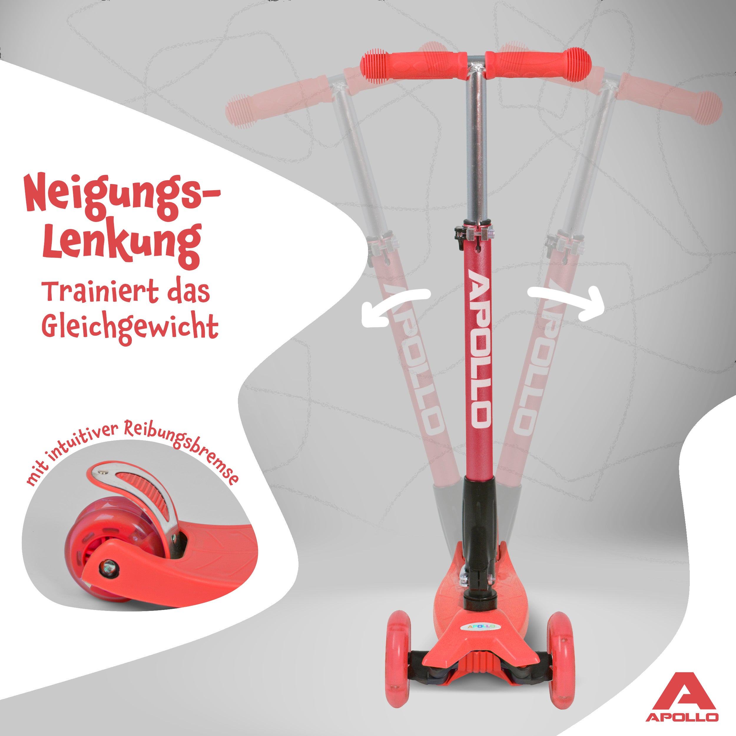 Apollo - Apollo Kinderroller Kids Whiz LED - in verschiedenen Farben - Rot