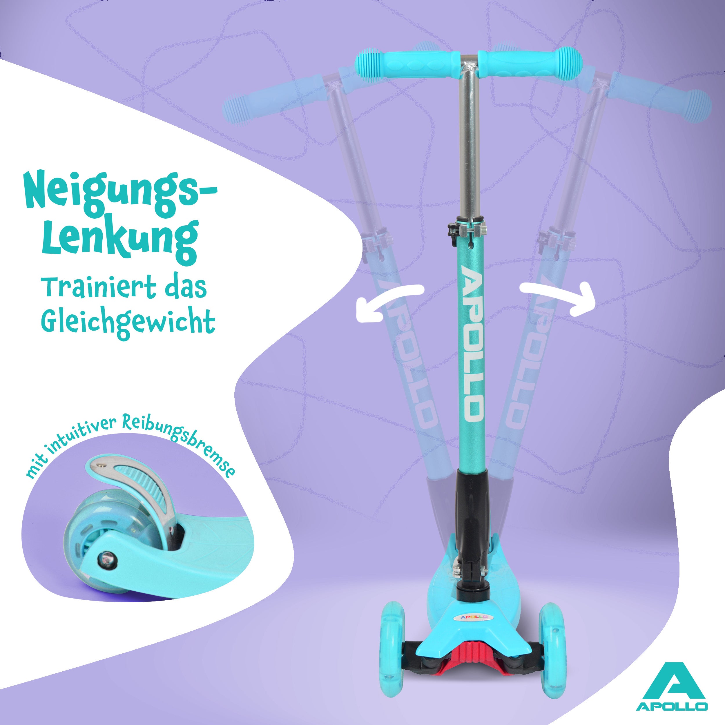 Apollo - Apollo Kinderroller Kids Whiz LED - in verschiedenen Farben - Mint