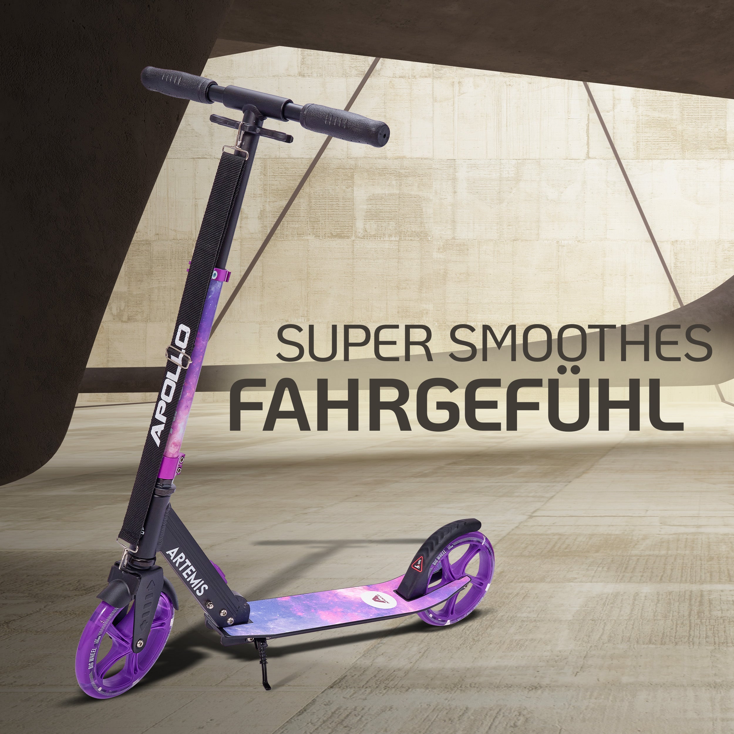 Apollo - Klappbarer City Roller "Artemis" höhenverstellbarer Tretroller für Kinder & Jugendliche - Starlight