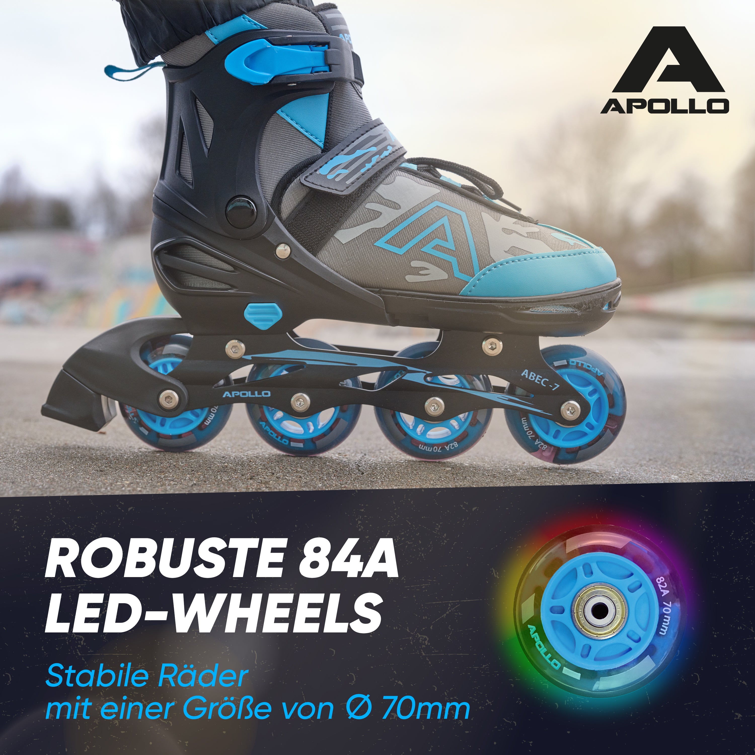 Apollo Funsport - Champion Adjustable Inline Skate (Blau) - L (39-42)