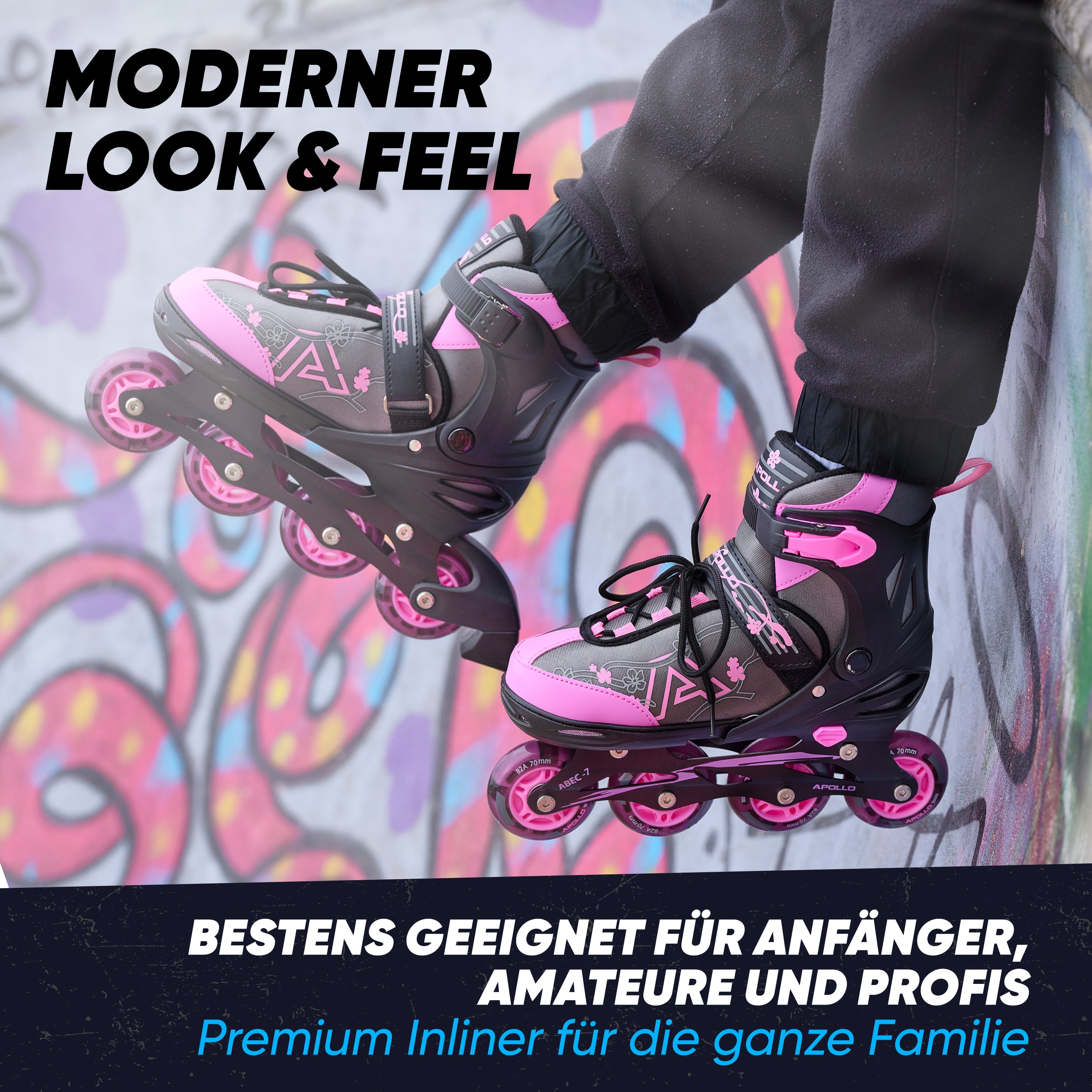 Apollo Funsport - Champion Adjustable Inline Skate (Pink) - L (39-42)