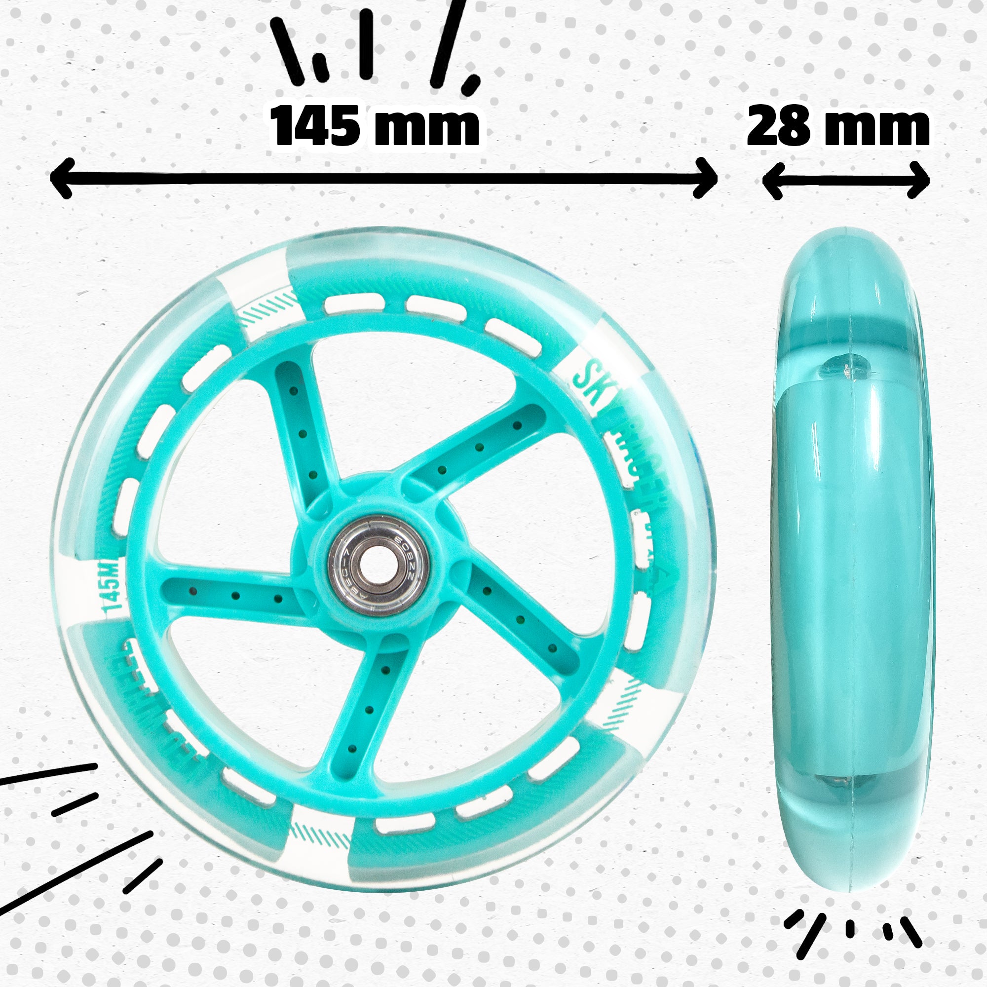 Apollo - Ersatzräderset für Skyracer - 145 mm Wheel Set - von Apollo - Mint