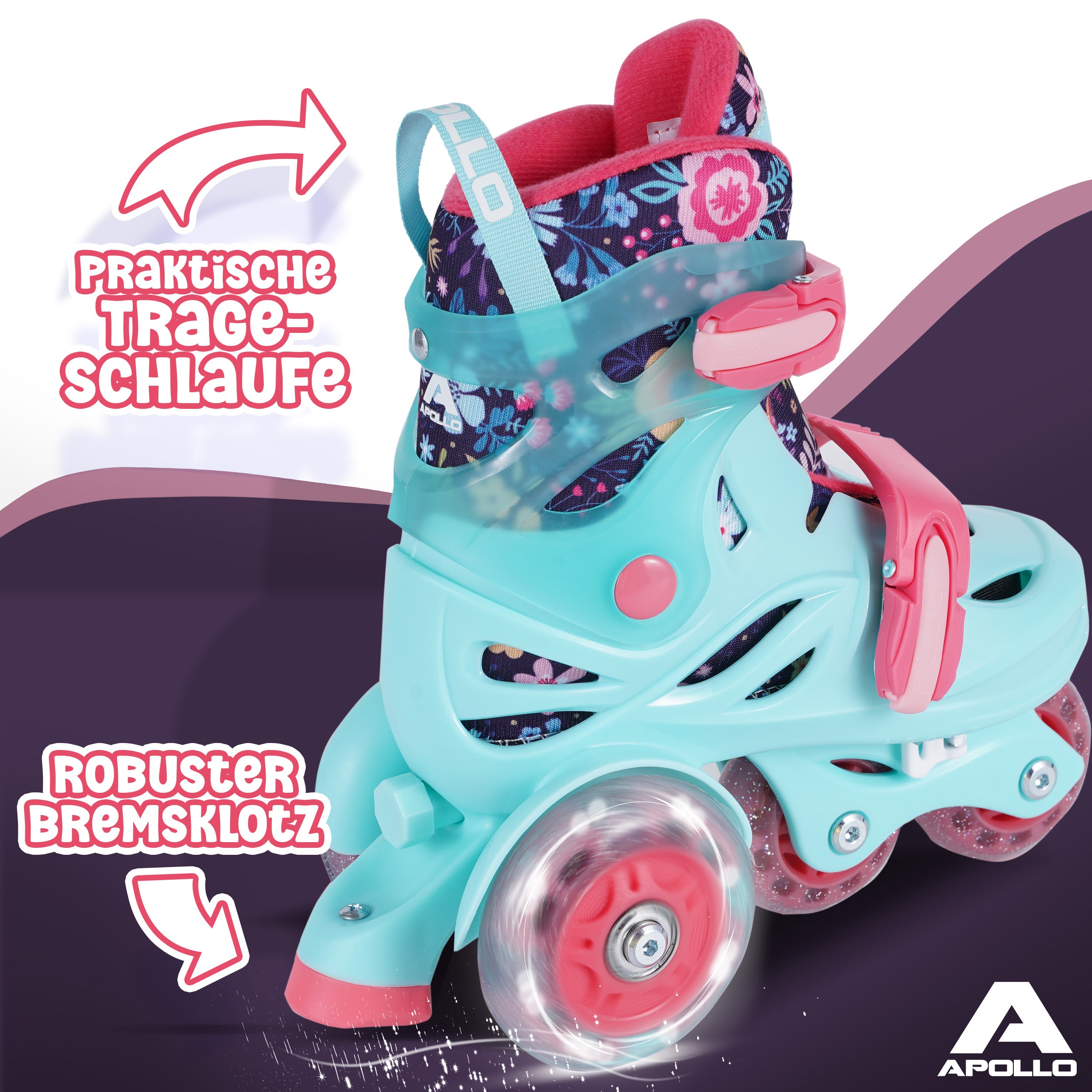 Apollo Funsport - Apollo Kids My 1st Skates - verstellbare Rollschuhe (Größe 26–30) für Kinder - Mint