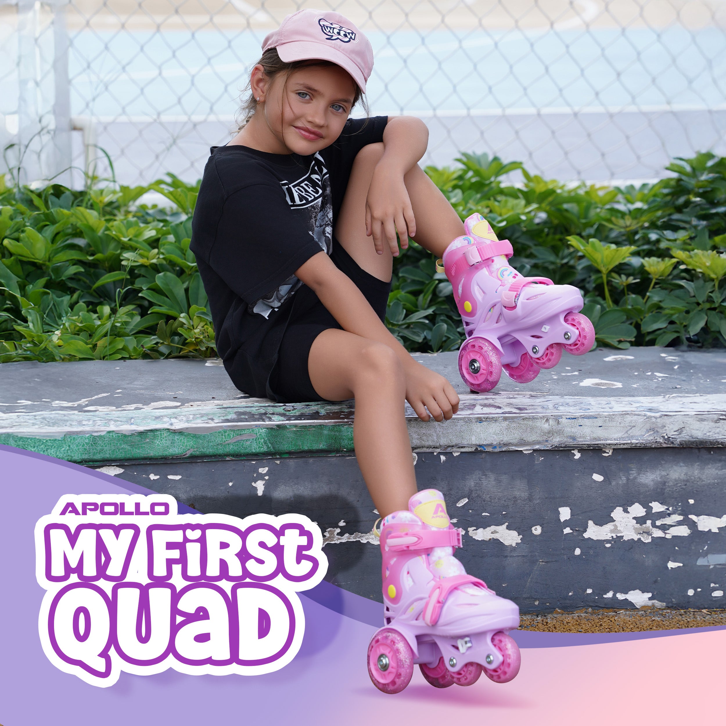 Apollo Funsport - Apollo Kids My 1st Skates - verstellbare Rollschuhe (Größe 26–30) für Kinder - Pink