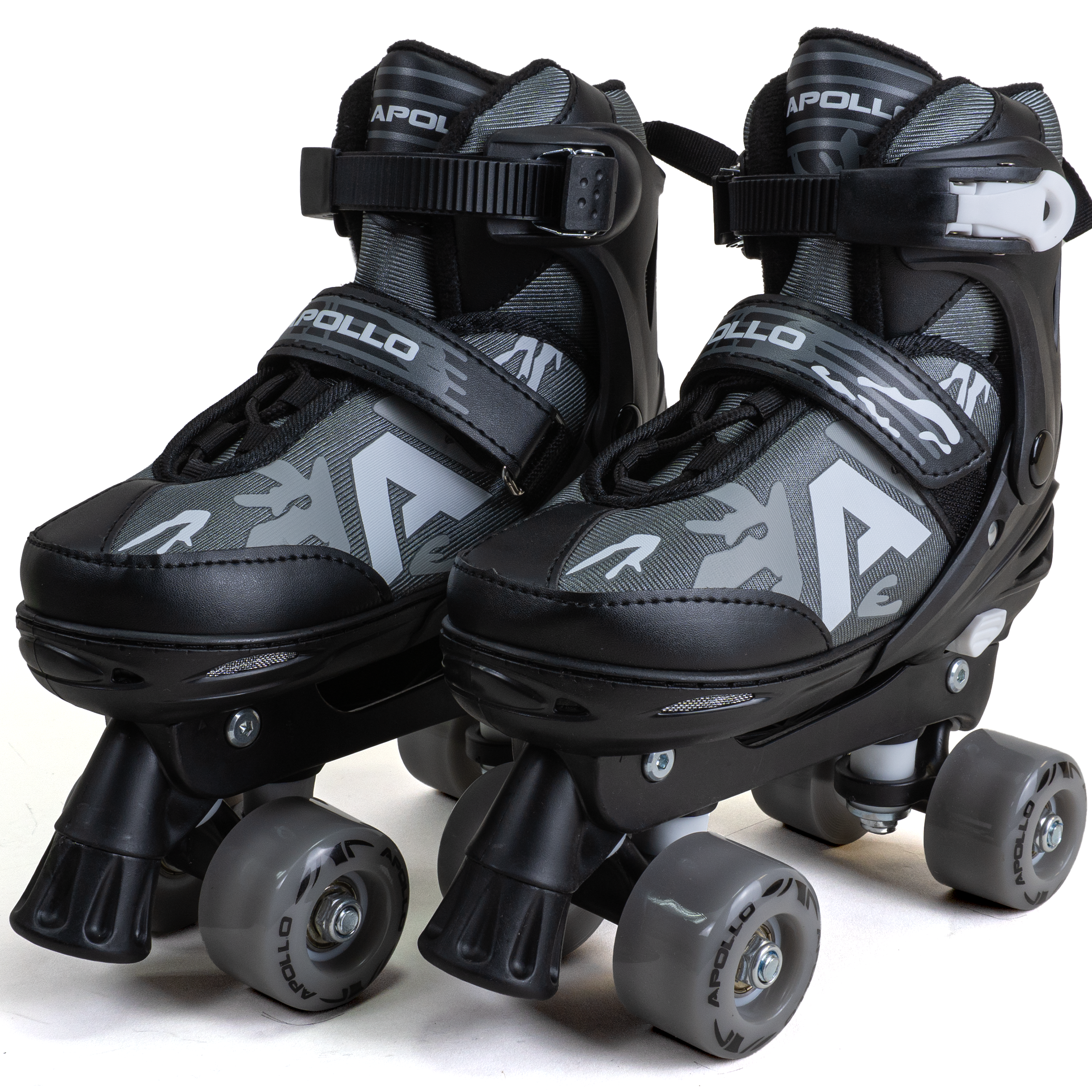 Apollo Funsport - Champion Adjustable Quad Skate - verstellbare Rollschuhe für Kinder & Jugendliche - Black