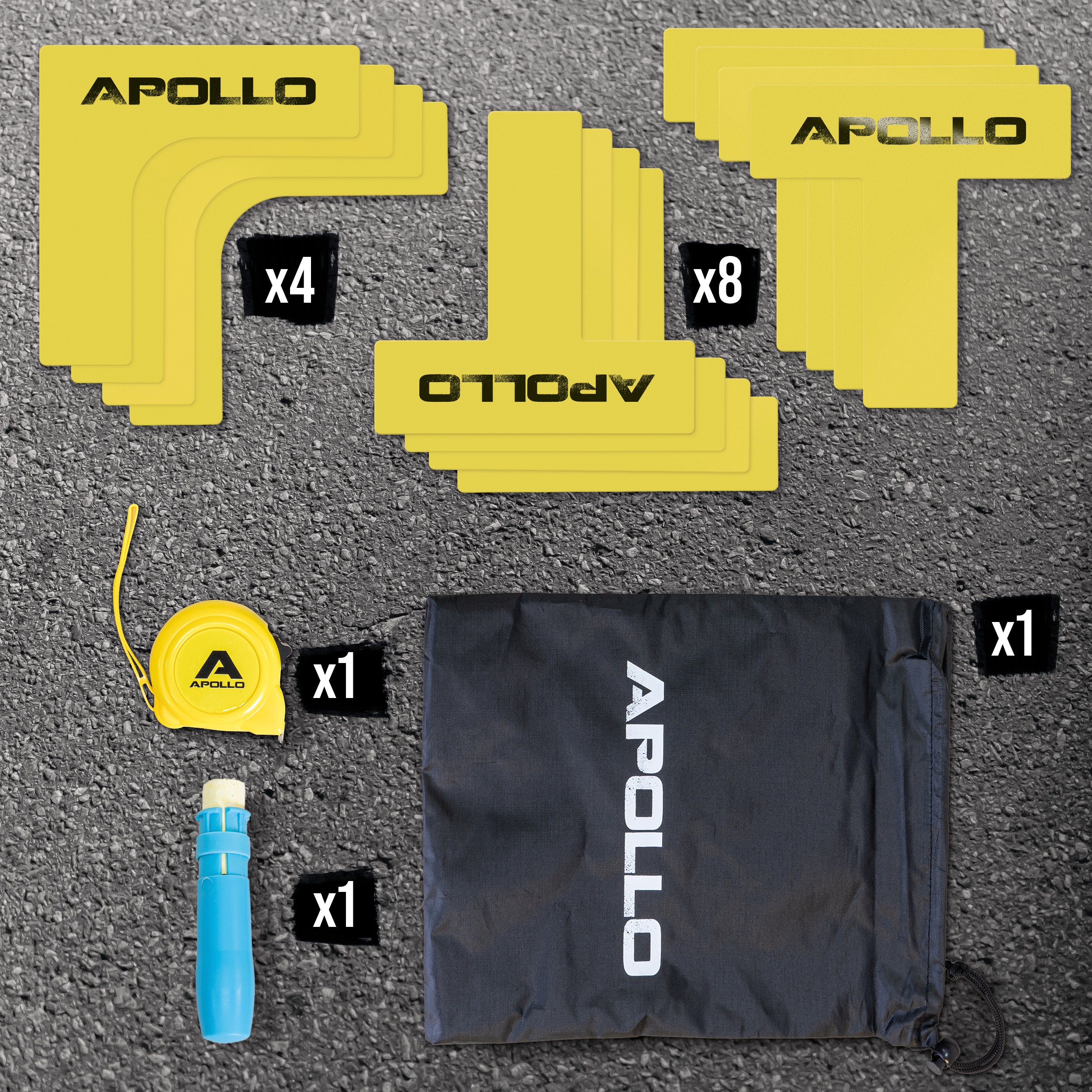 Apollo Funsport - Apollo Court Marker Set – All-in-One Bodenmarkierungsset für Präzision und Vielseitigkeit -
