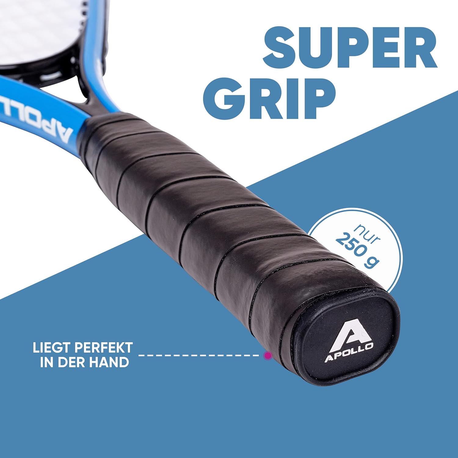 Apollo - Speed Badminton Set - inkl. Tasche, 2x Schläger, Bälle - Blau