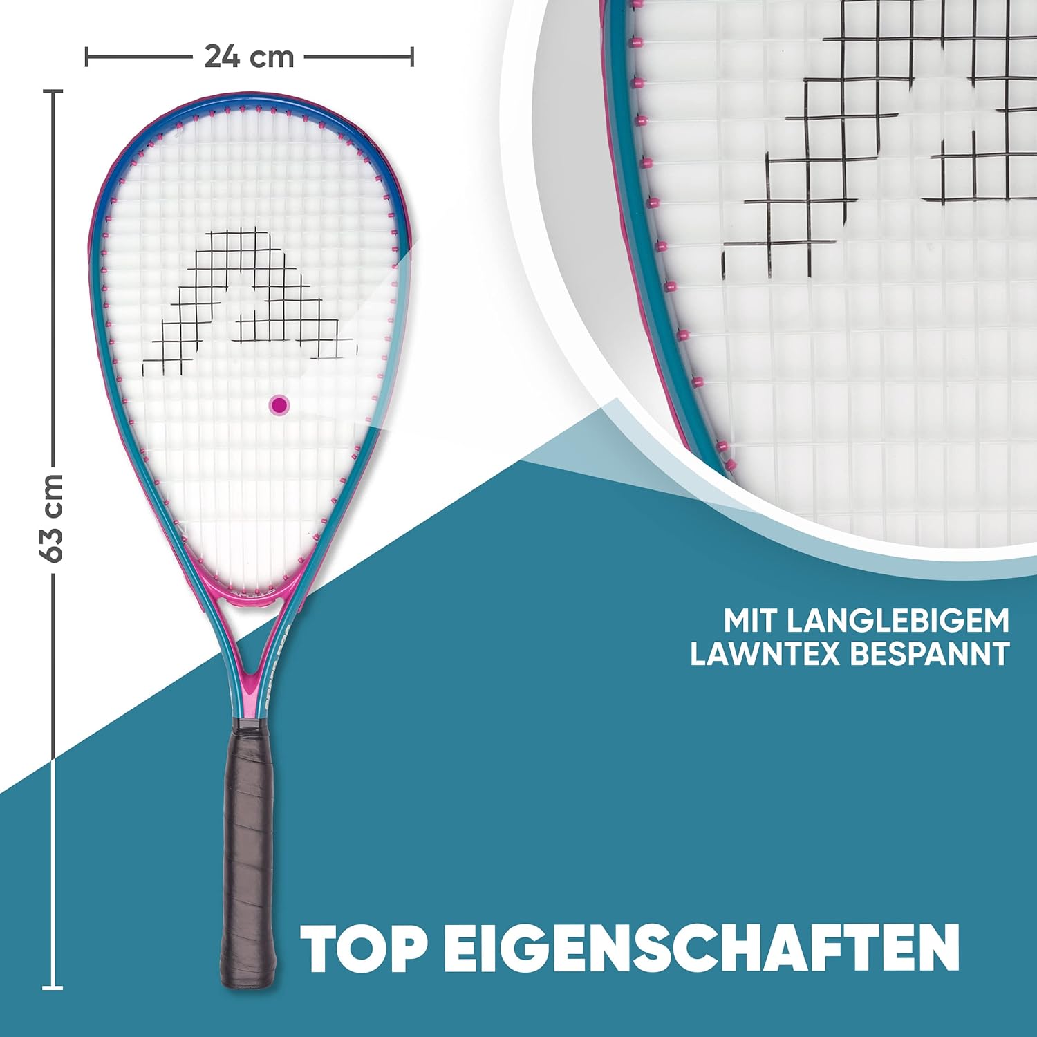 Apollo - Speed Badminton Set - inkl. Tasche, 2x Schläger, Bälle - Blau Pink