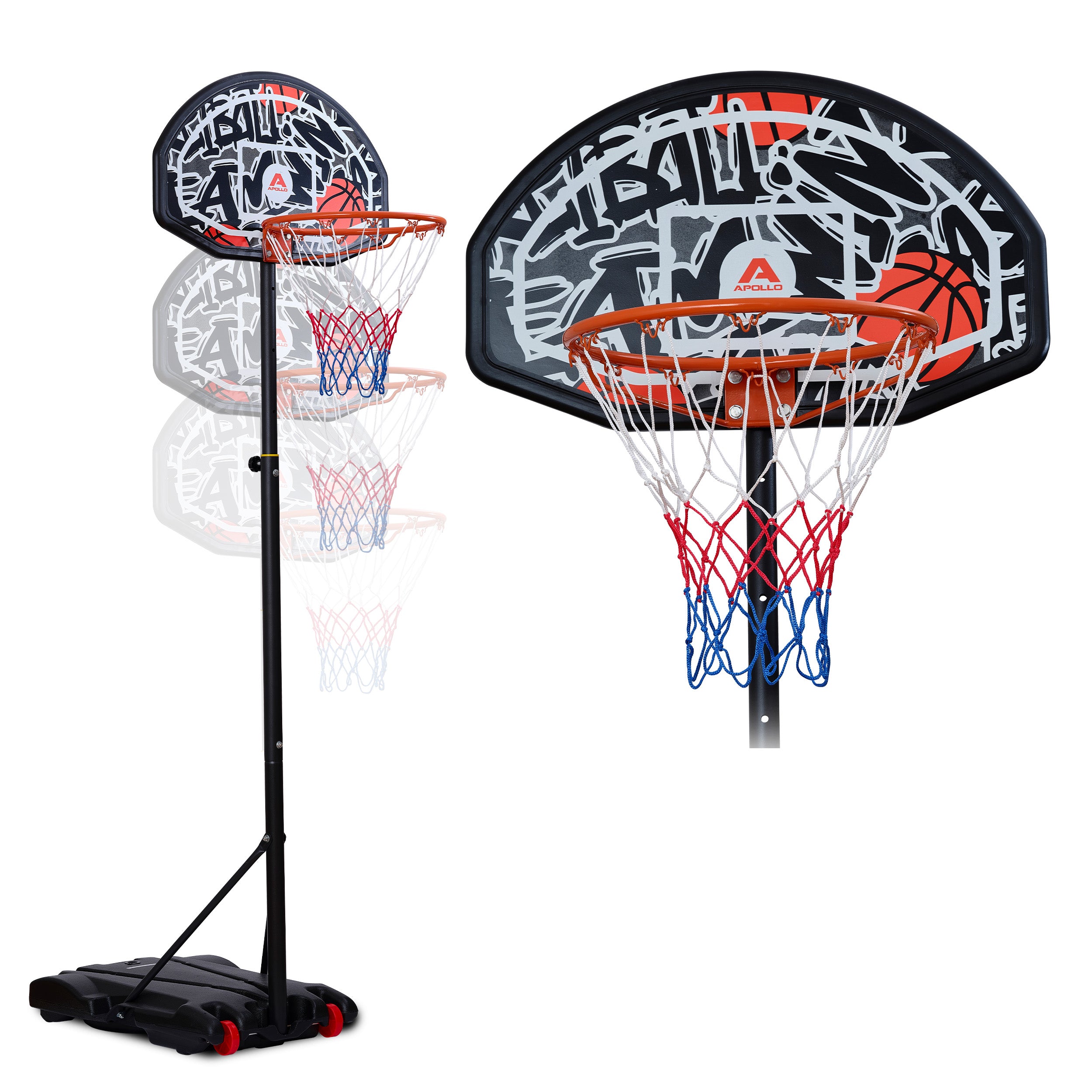 Apollo - Apollo Basketballkorb mit Ständer und Rollen - Graffiti