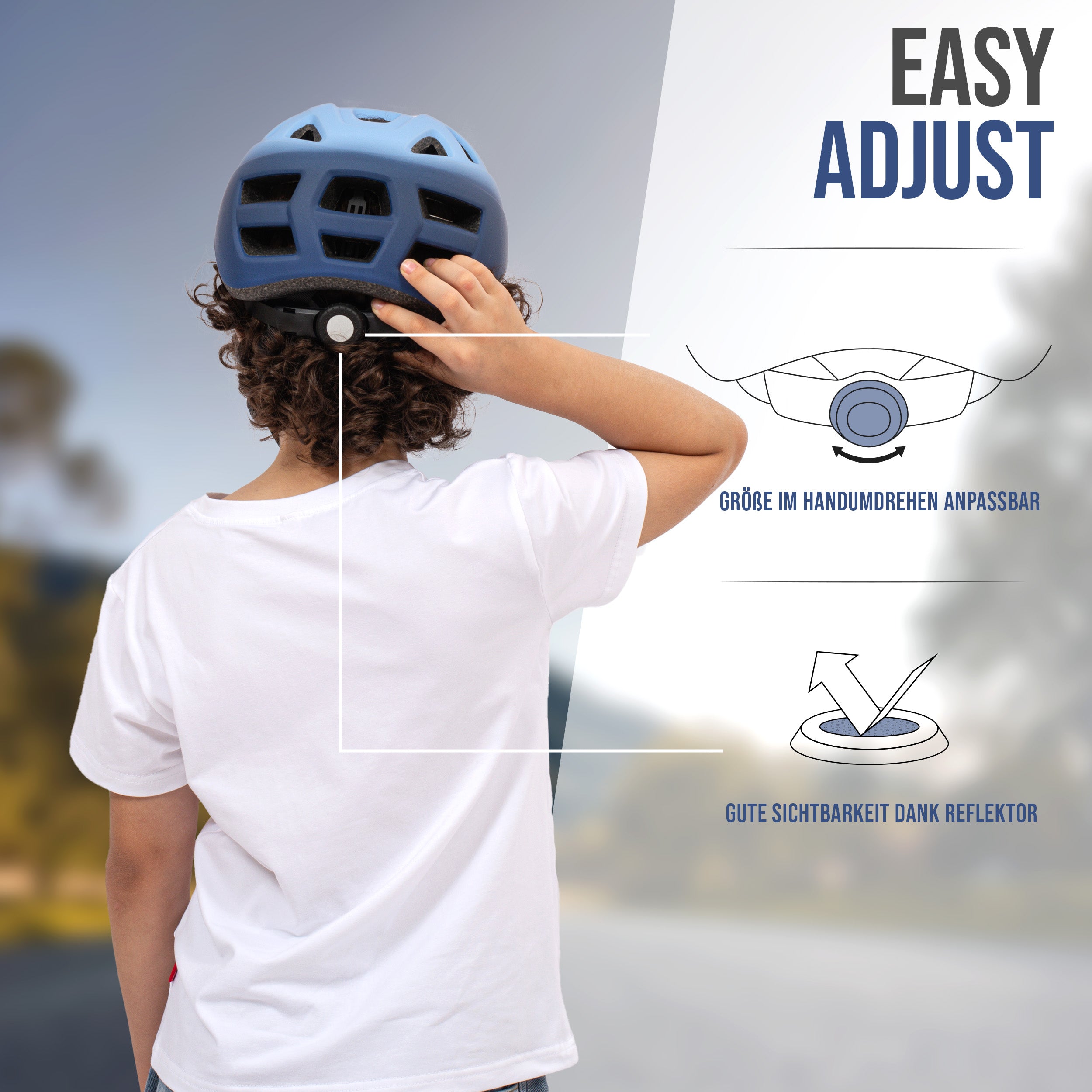 Apollo - Apollo Kinder Fahrradhelm, Helm für Kinder & Jugendliche, Multisport Helm - Blue Fade