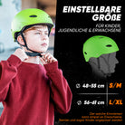 Apollo - Skatehelm, Multi Sport Helm Herren, Damen, Kinder, Kinderfahrradhelm verstellbar - Green (Uni)