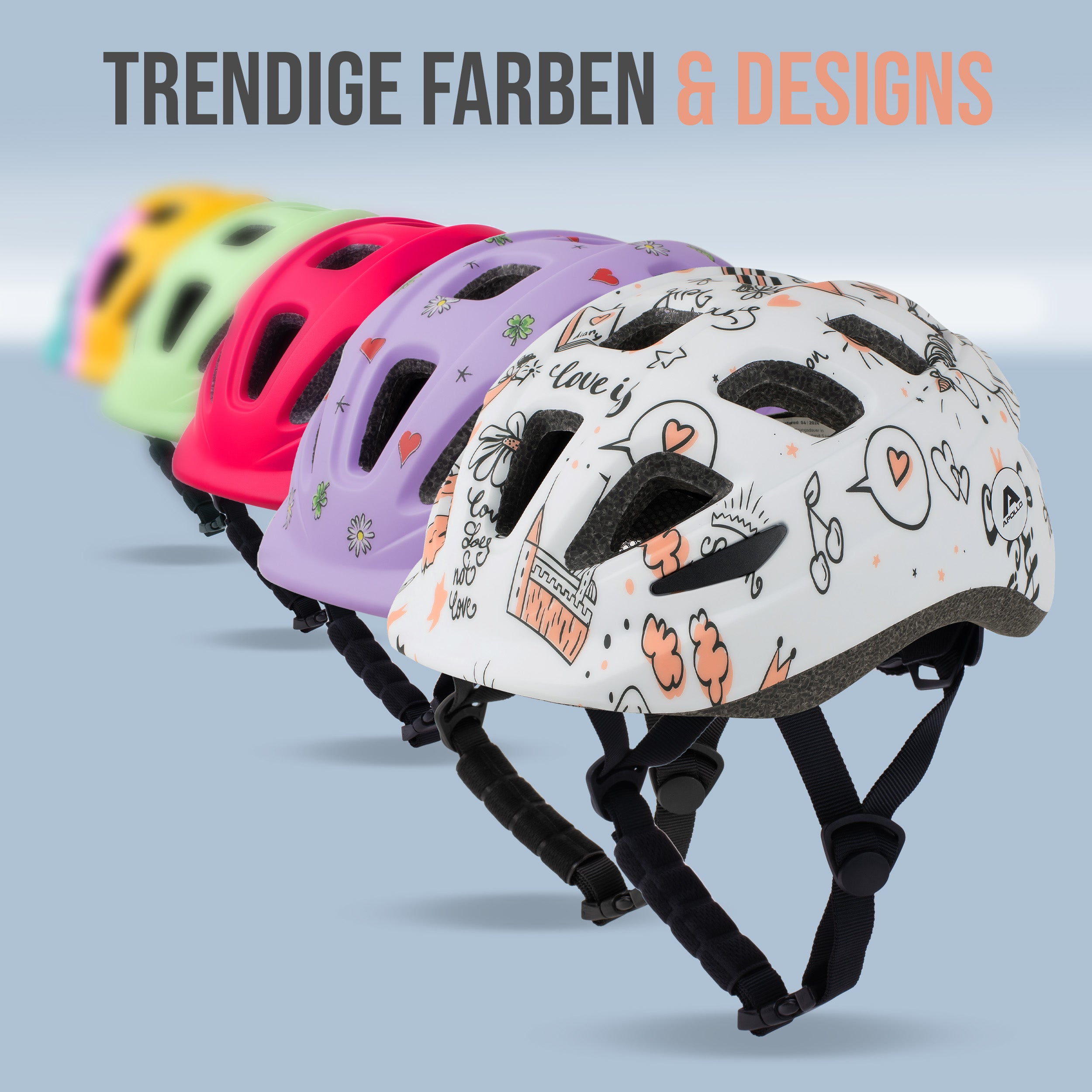 Apollo - Apollo Kinder Fahrradhelm, Helm für Kinder & Jugendliche, Multisport Helm - Fairytale