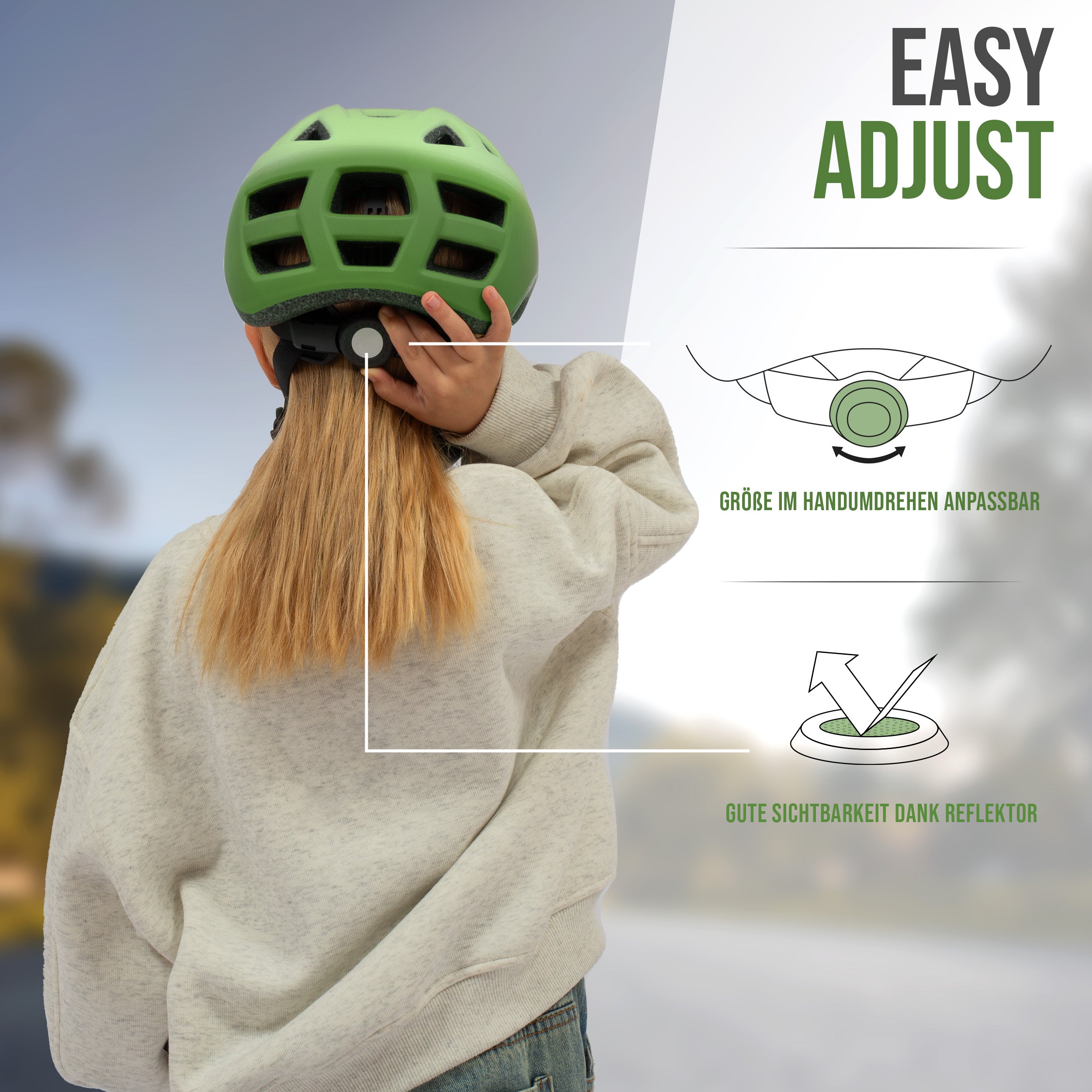 Apollo - Apollo Kinder Fahrradhelm, Helm für Kinder & Jugendliche, Multisport Helm - Green Fade