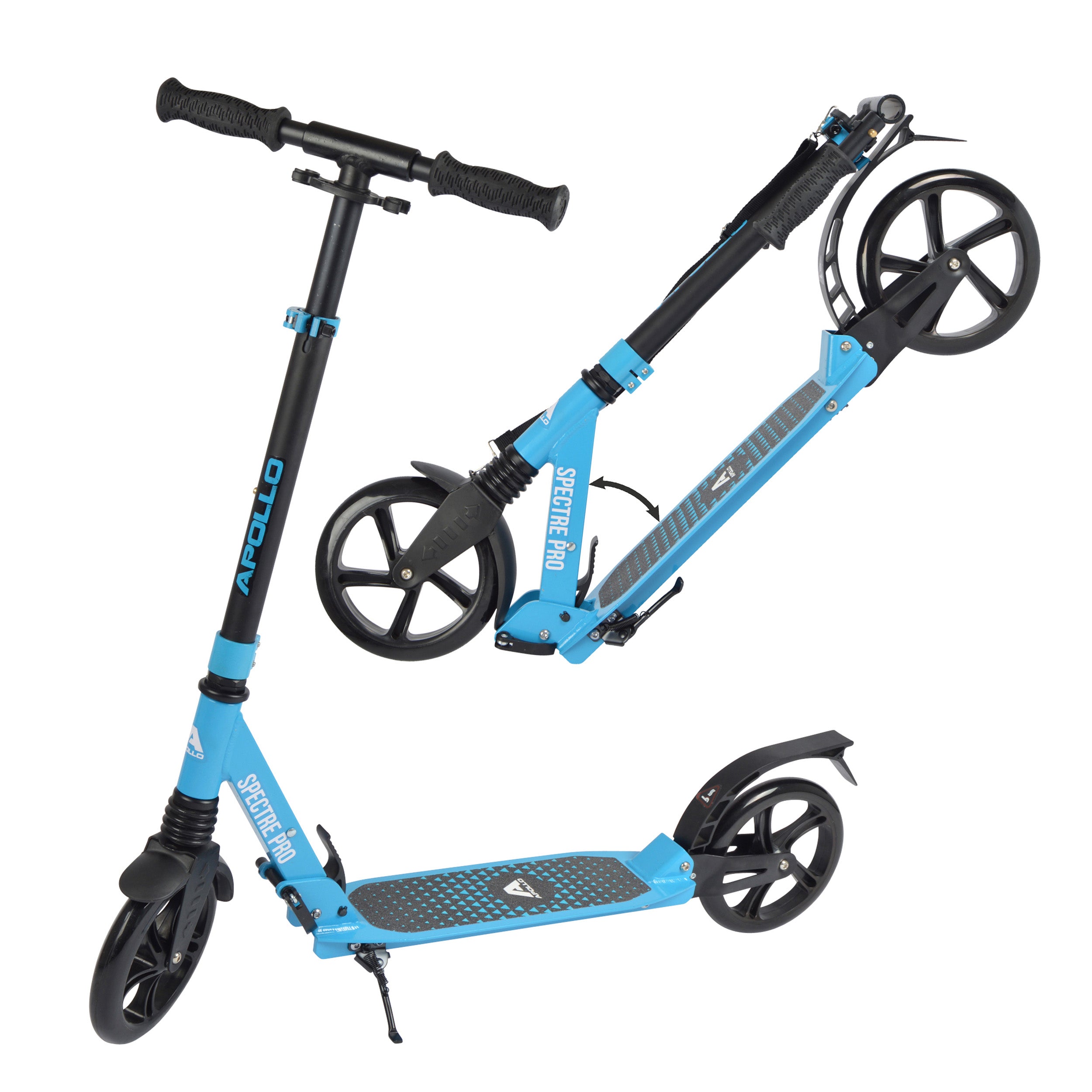 Apollo - Luxus Cityroller mit Doppelfederung "Spectre" City-Roller klapp- und verstellbar - Blau