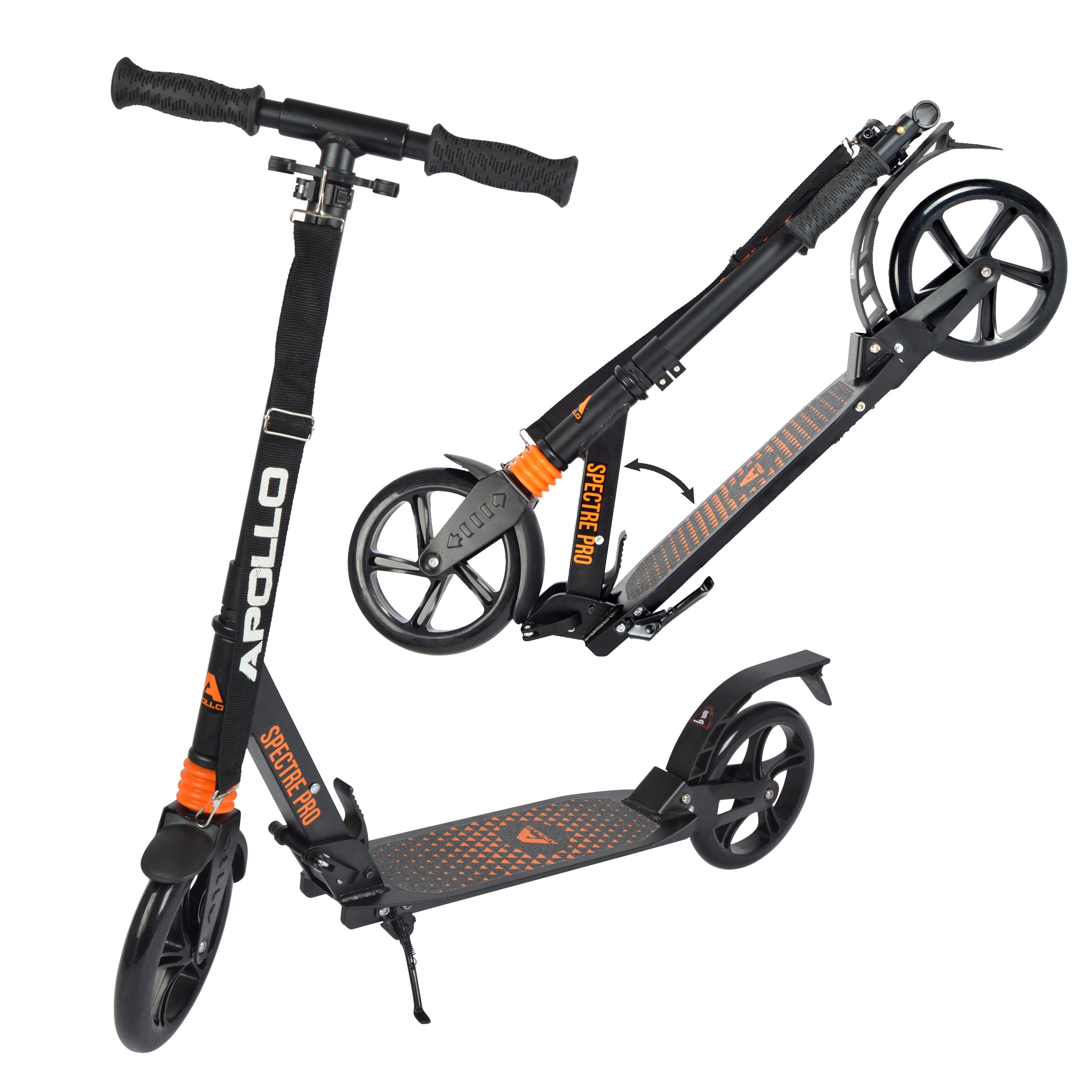 Apollo - Luxus Cityroller mit Doppelfederung "Spectre" City-Roller klapp- und verstellbar - Orange