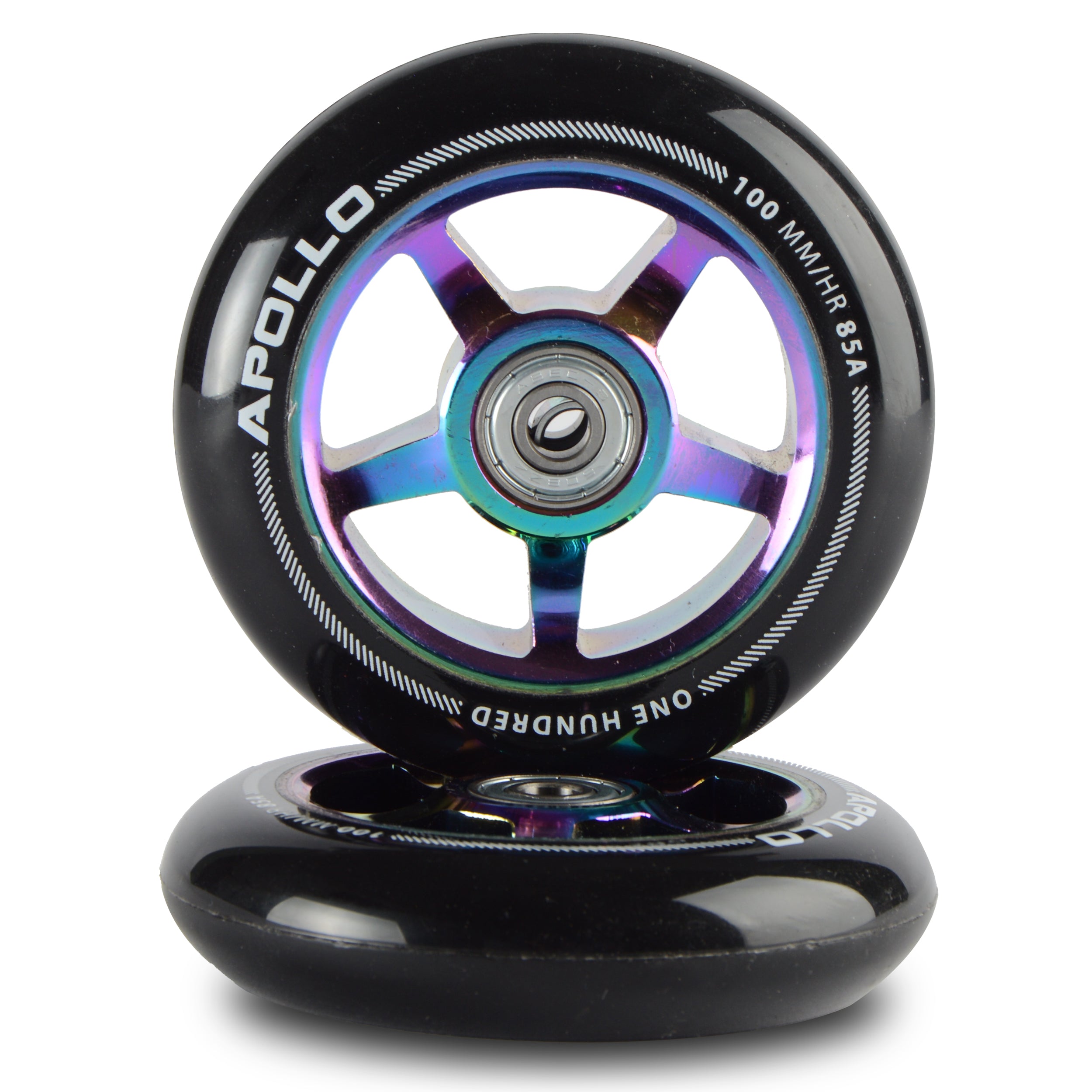 Apollo - Stunt Scooter 100mm ALU / PP Core Wheel Set - Rainbow - ALU Core