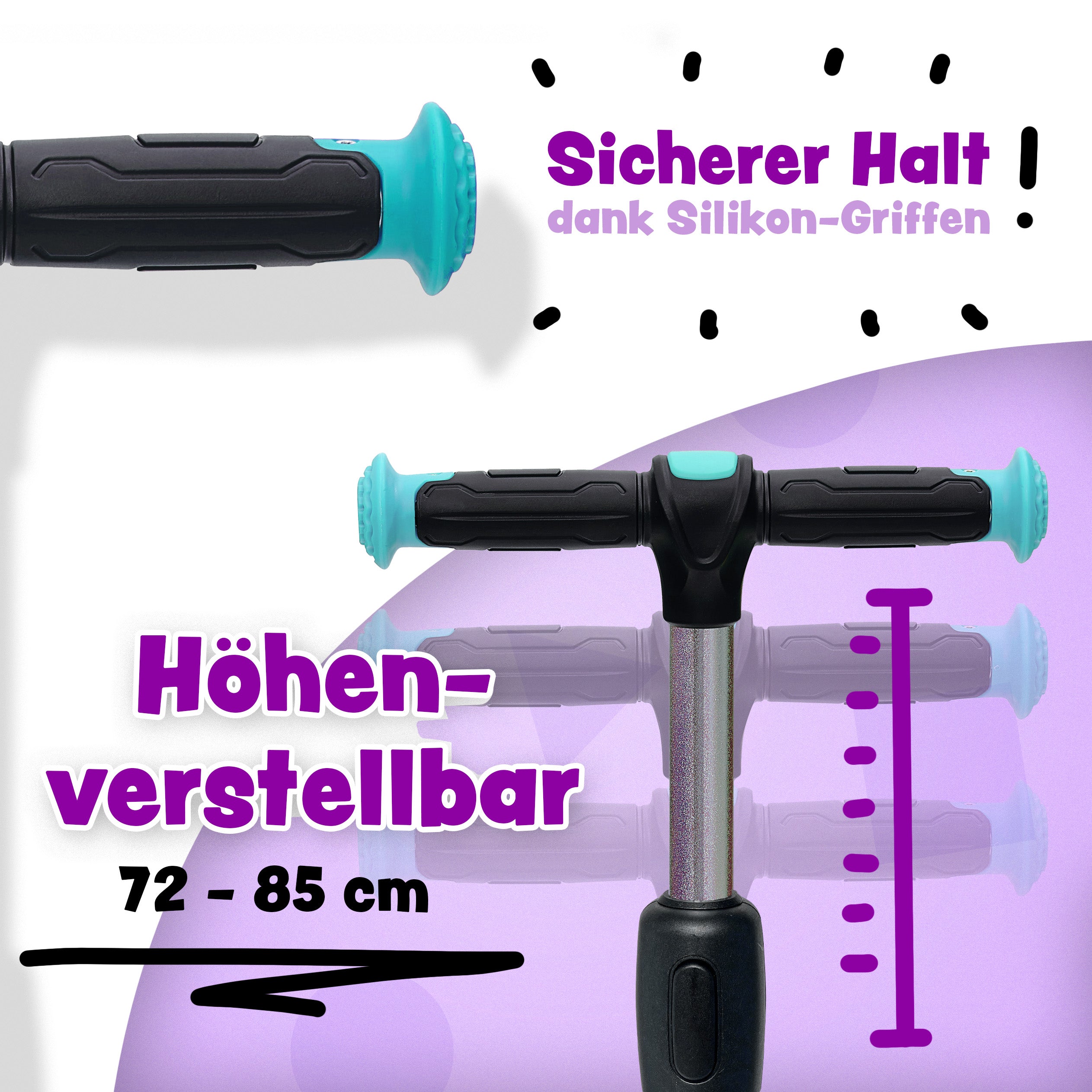 Apollo - Kinderscooter "KidsPro4" klappbarer LED Roller - Mint