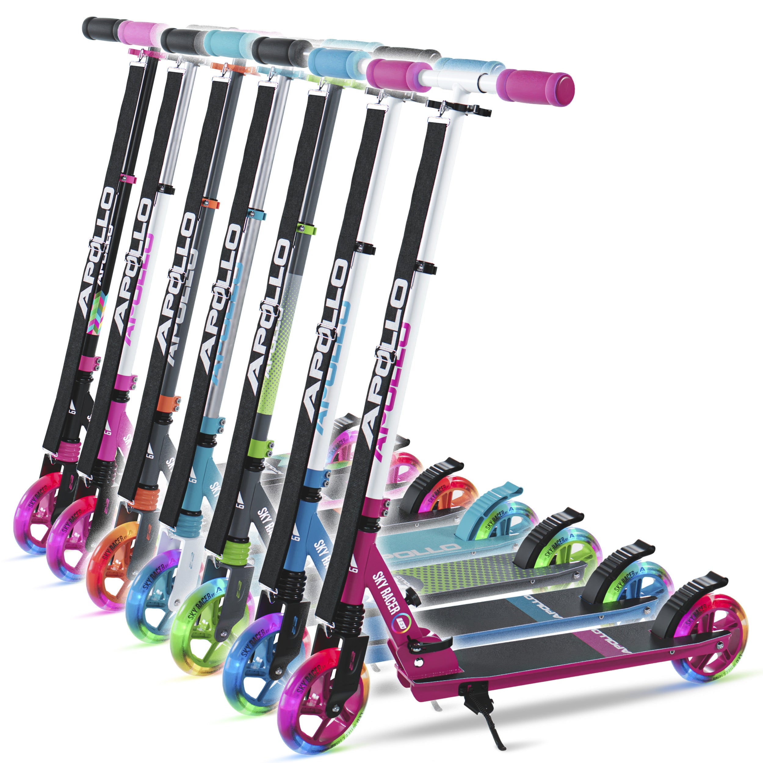 Apollo - 145mm City Scooter mit Federung "Skyracer" klappbar und höhenverstellbar -