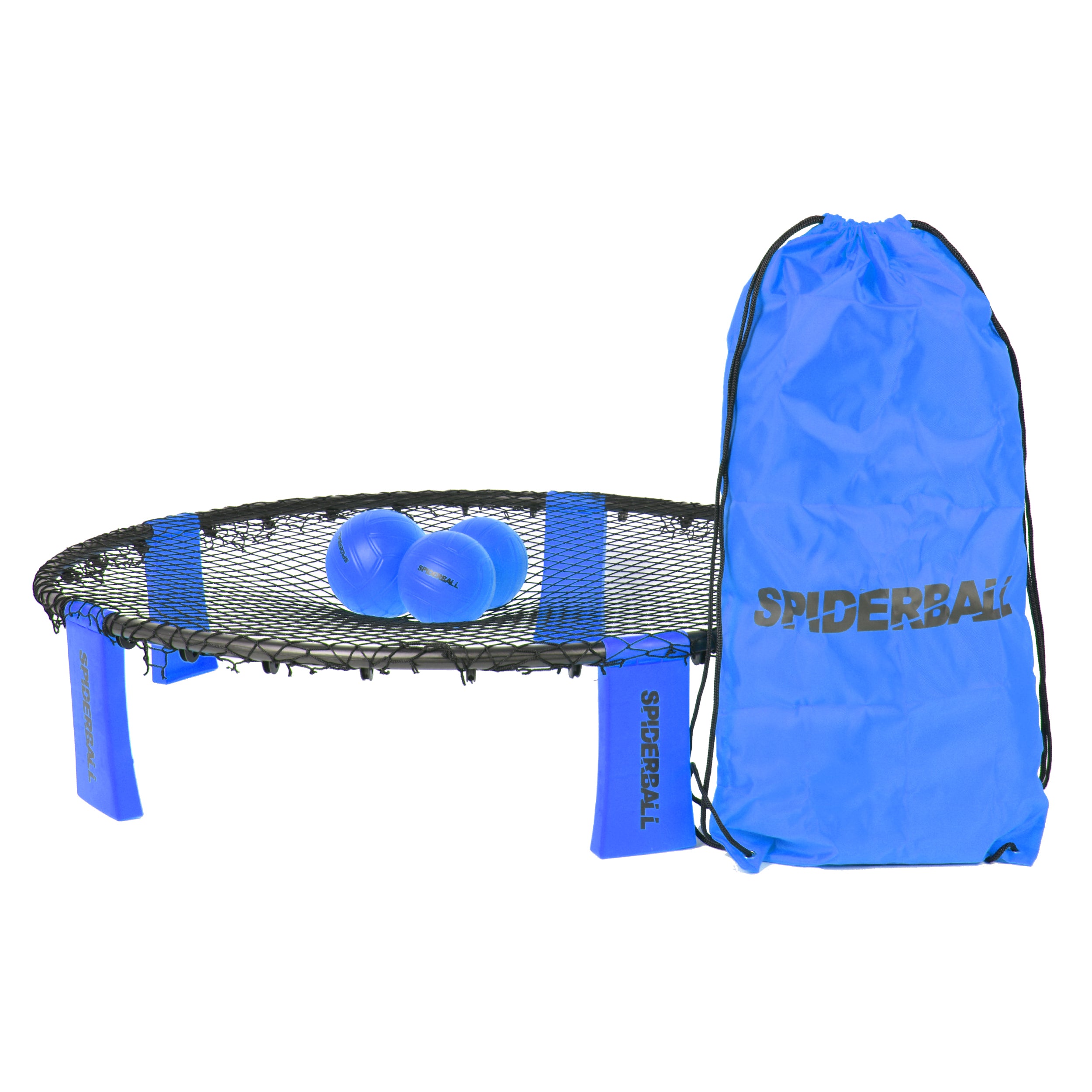 Ocean 5 - Spiderball Set, Ball-Spiel mit Netz, 3 Bällen und Tragetasche - Blau