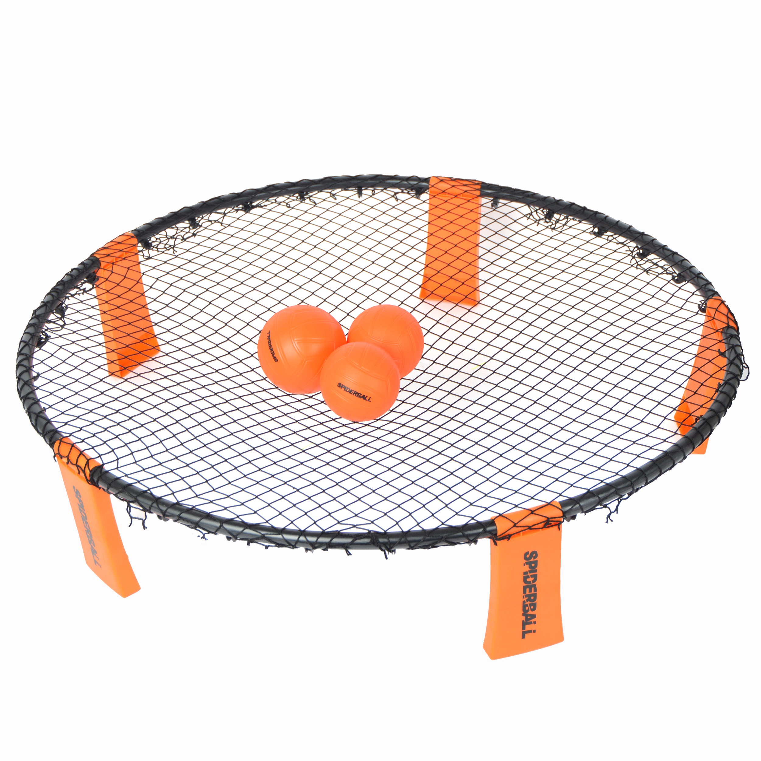 Ocean 5 - Spiderball Set, Ball-Spiel mit Netz, 3 Bällen und Tragetasche - Orange