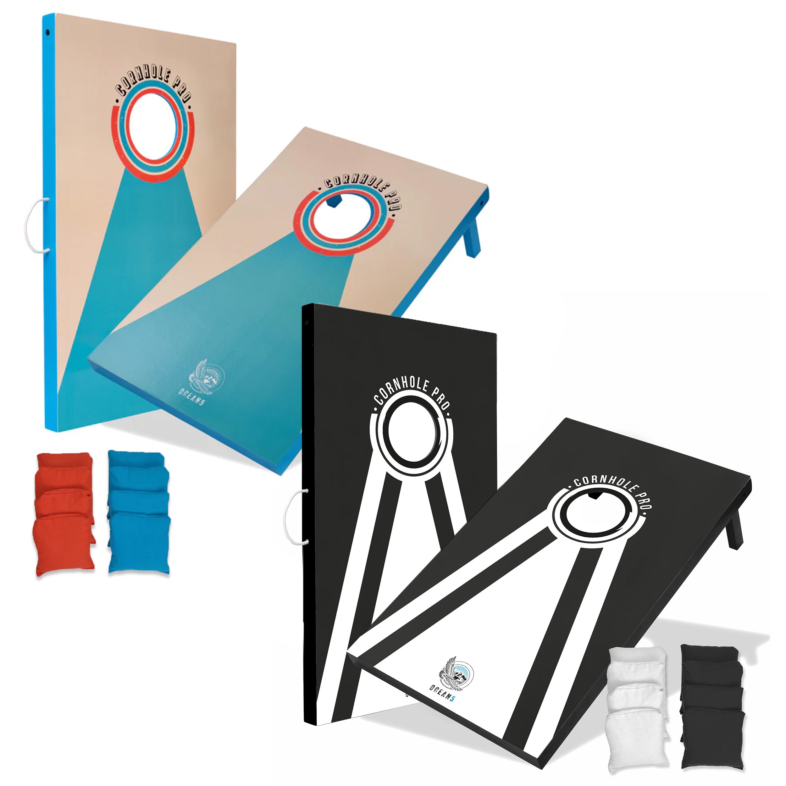Ocean 5 - Cornhole Pro - großes Sacklochspiel, Outdoorspiel, Wurfspiel -
