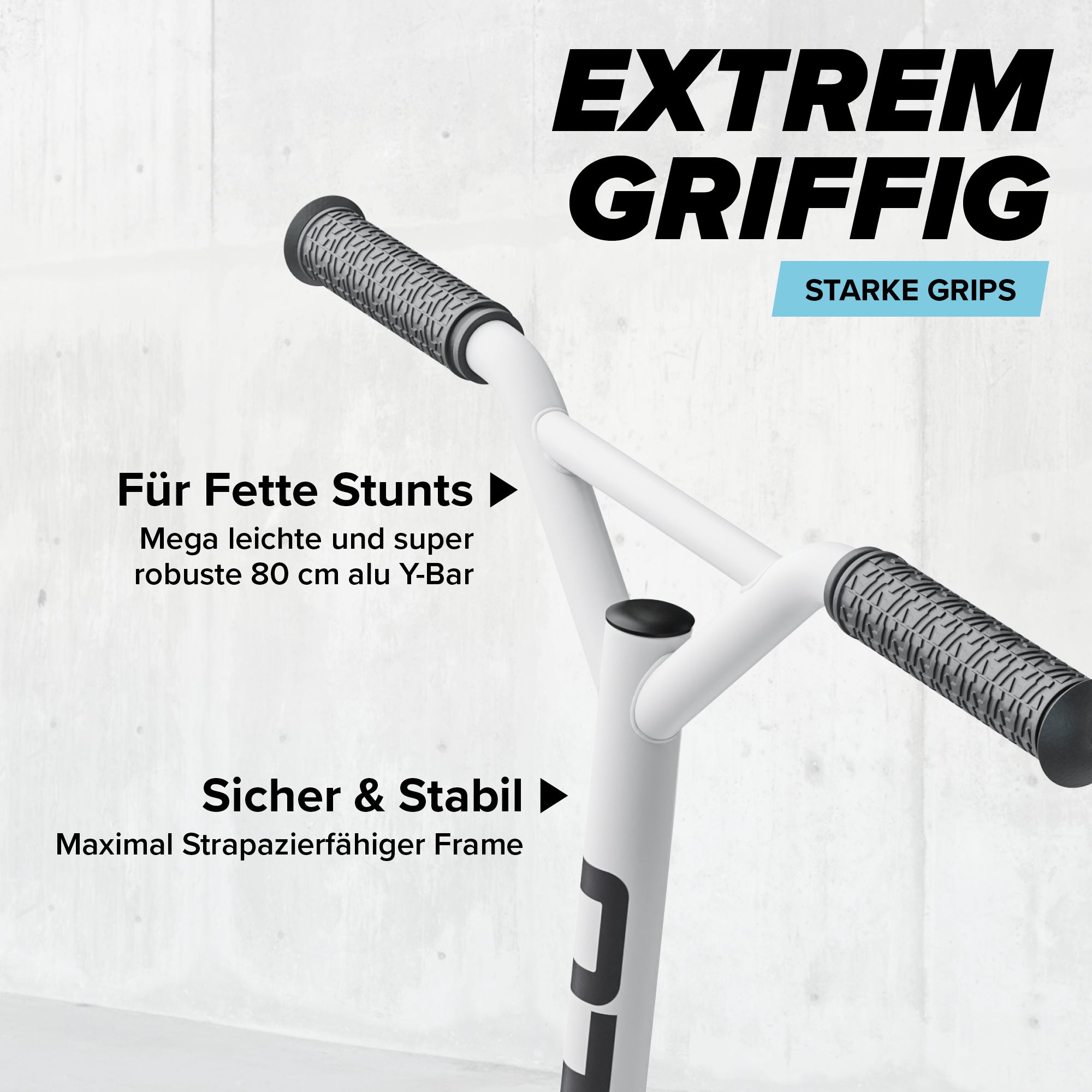 Apollo - Stunt Scooter - Genius Pro Robuster Kinder Scooter mit ABEC 9 Kugellager - Weiß Blau