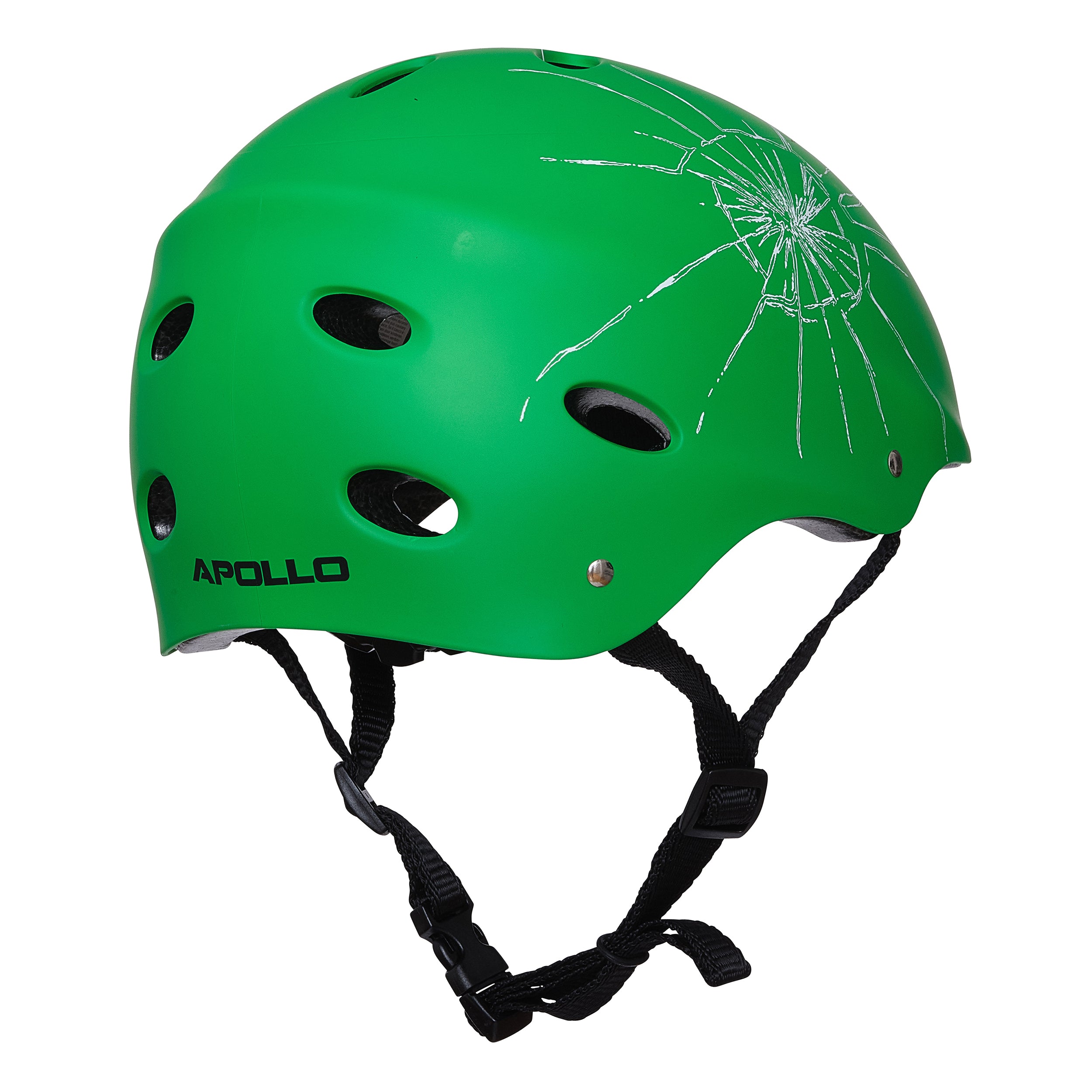 Apollo - Skaterhelm Herren, Damen und Kinder, Kinderfahrradhelm verstellbar Broken Green -