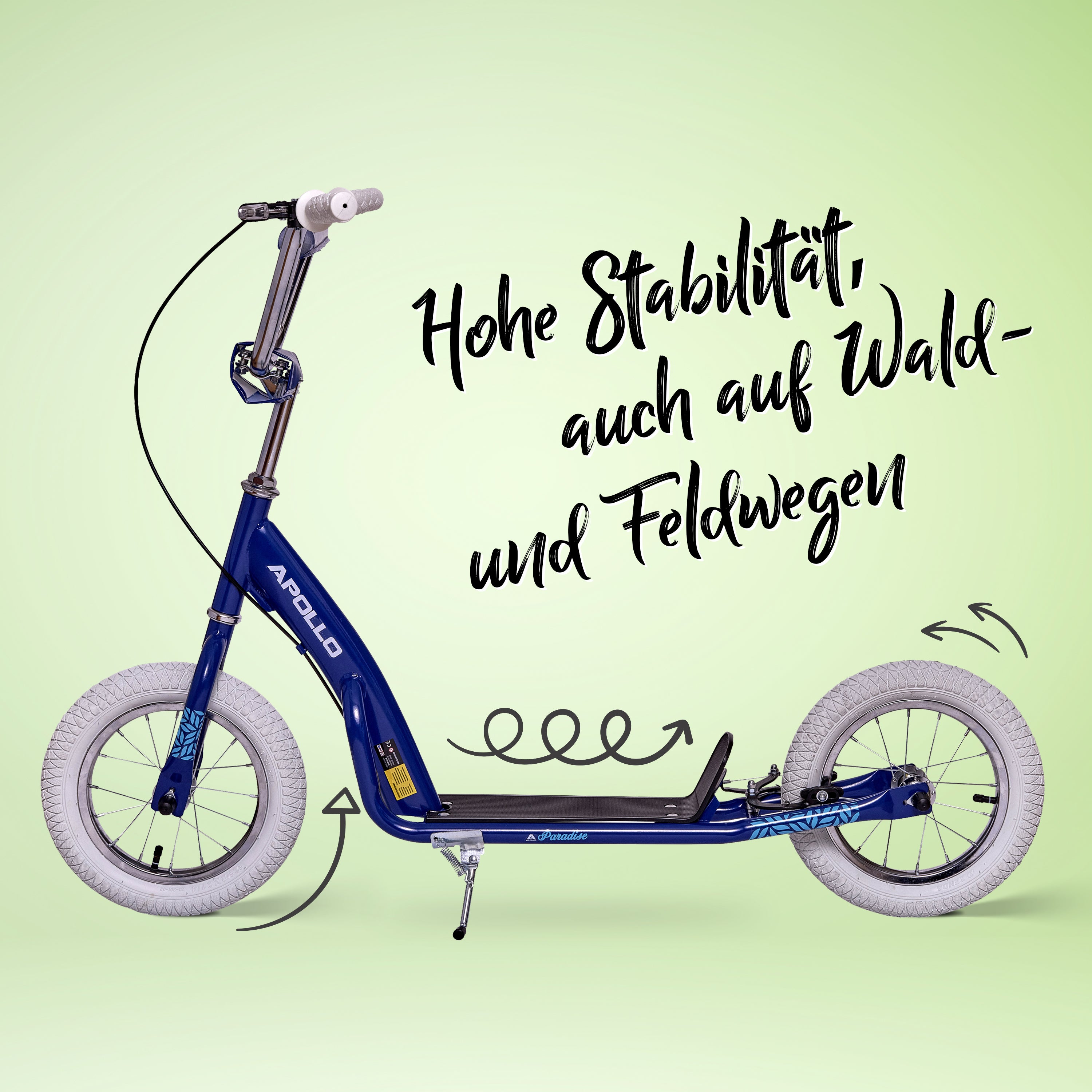 Apollo - Retro Scooter Paradise Roller mit Luftreifen 12,5 Zoll - Blau