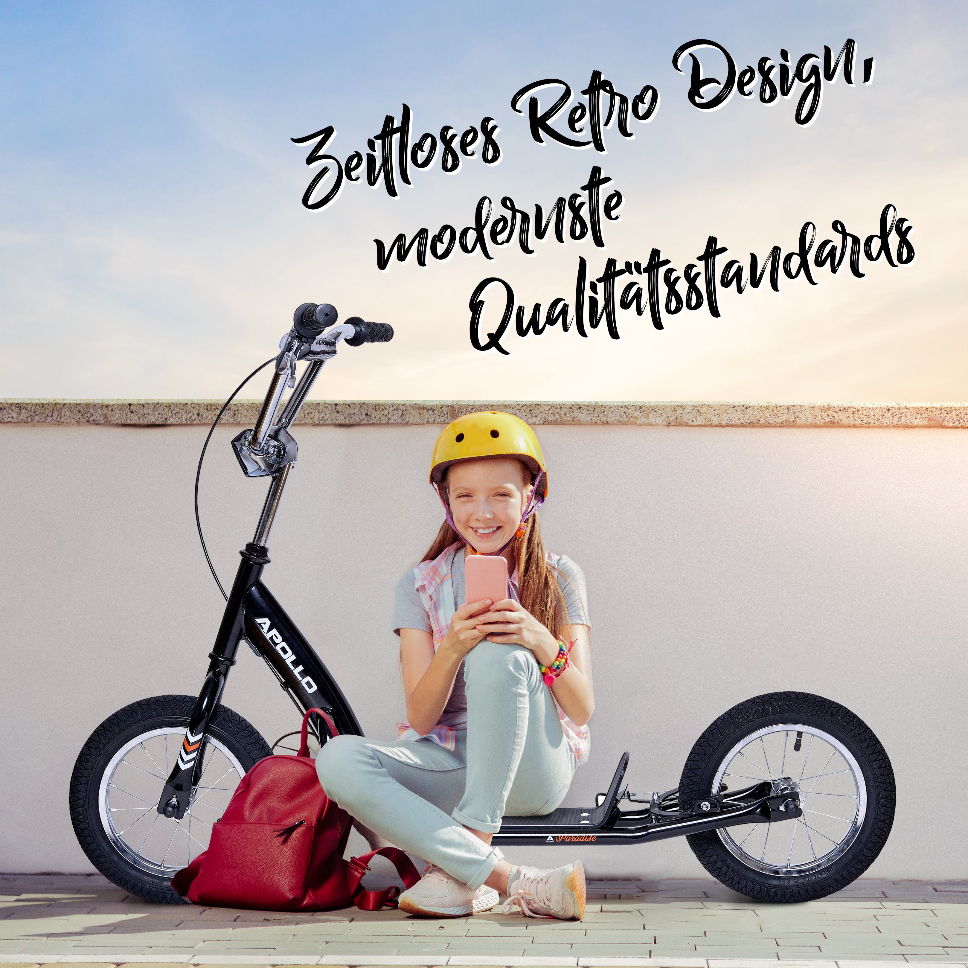 Apollo - Retro Scooter Paradise Roller mit Luftreifen 12,5 Zoll - Türkis