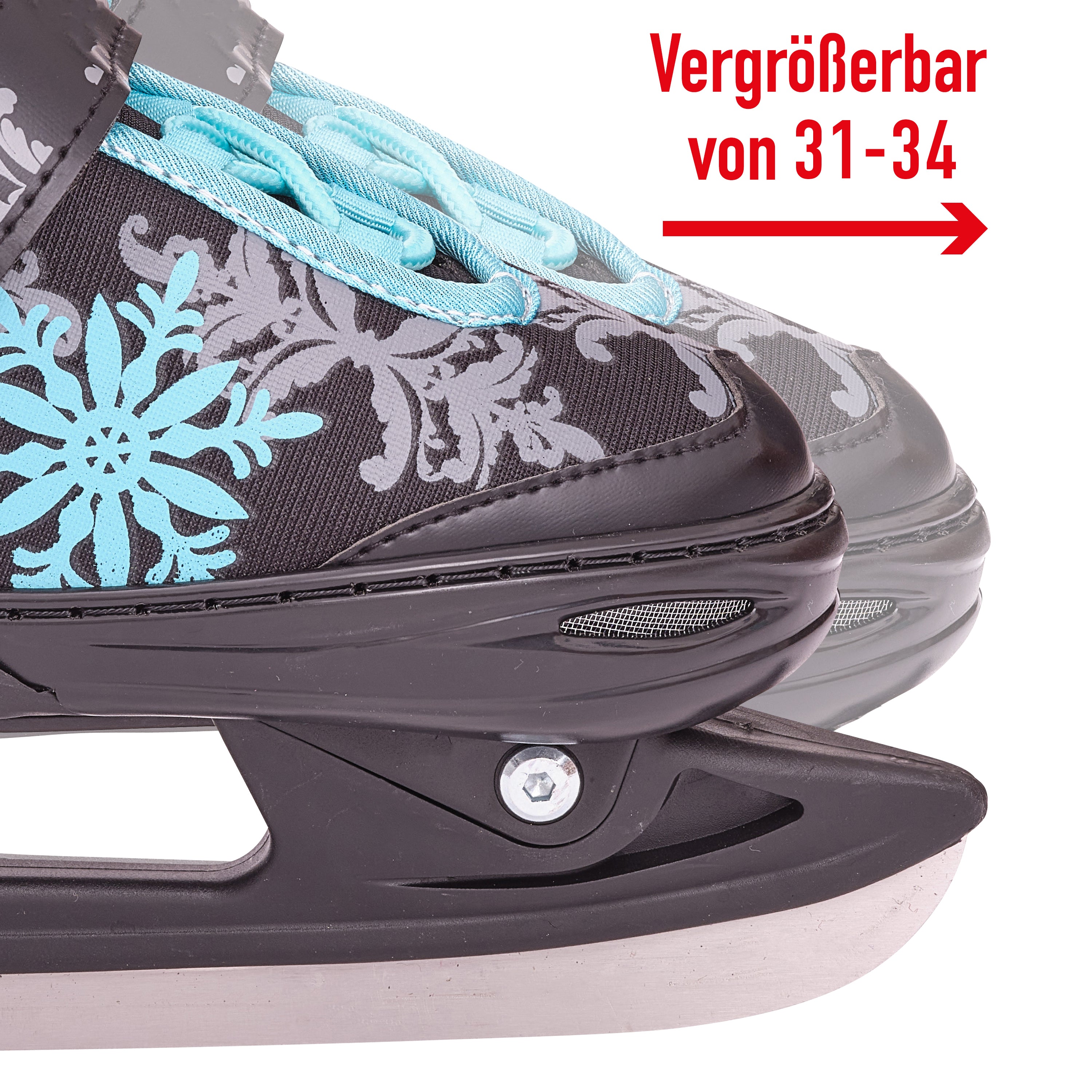 Apollo - Ice Skates X Pro verstellbare Schlittschuhe für Damen & Kinder - Schwarz/Mint -