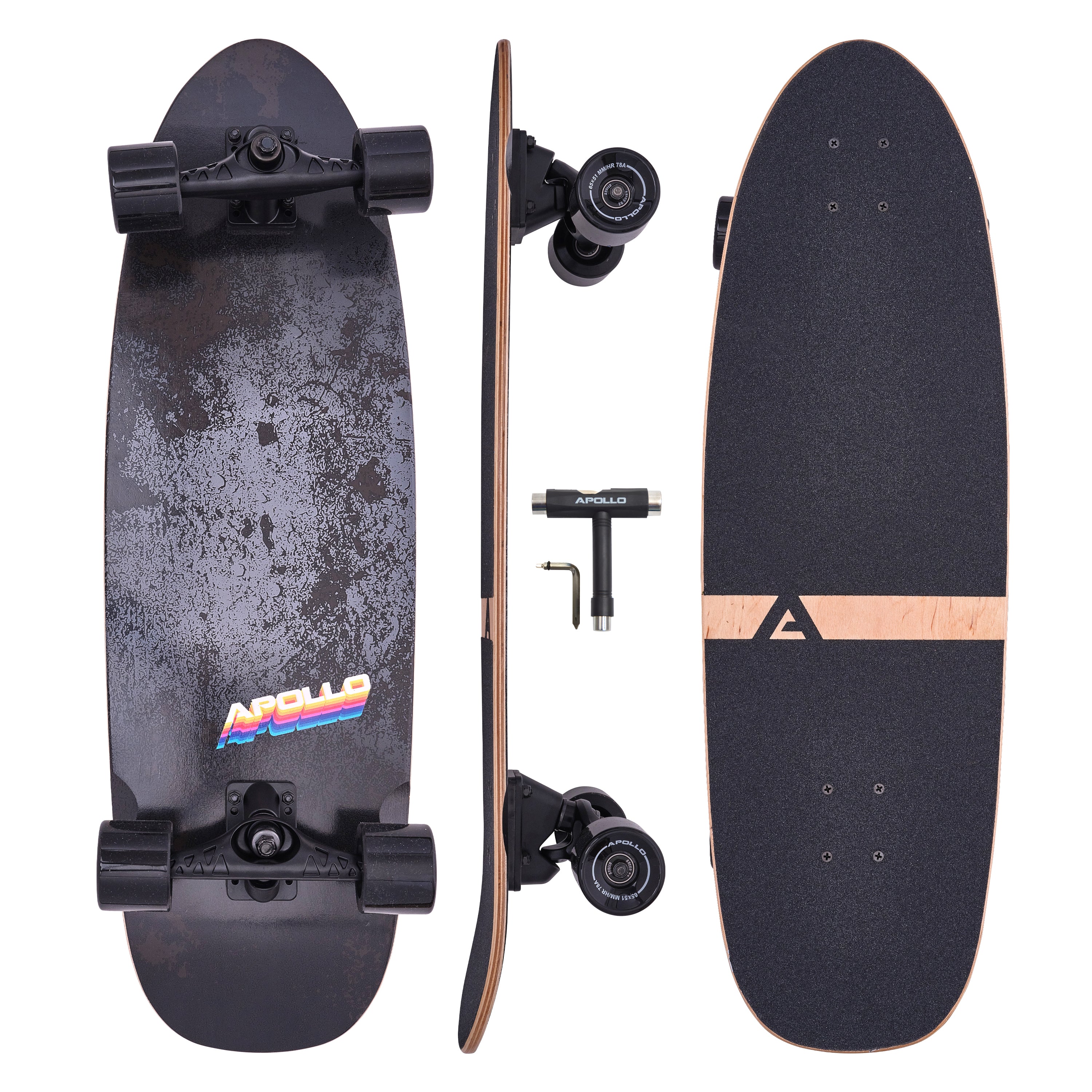 Apollo - Surf Style Board - Black Marble -