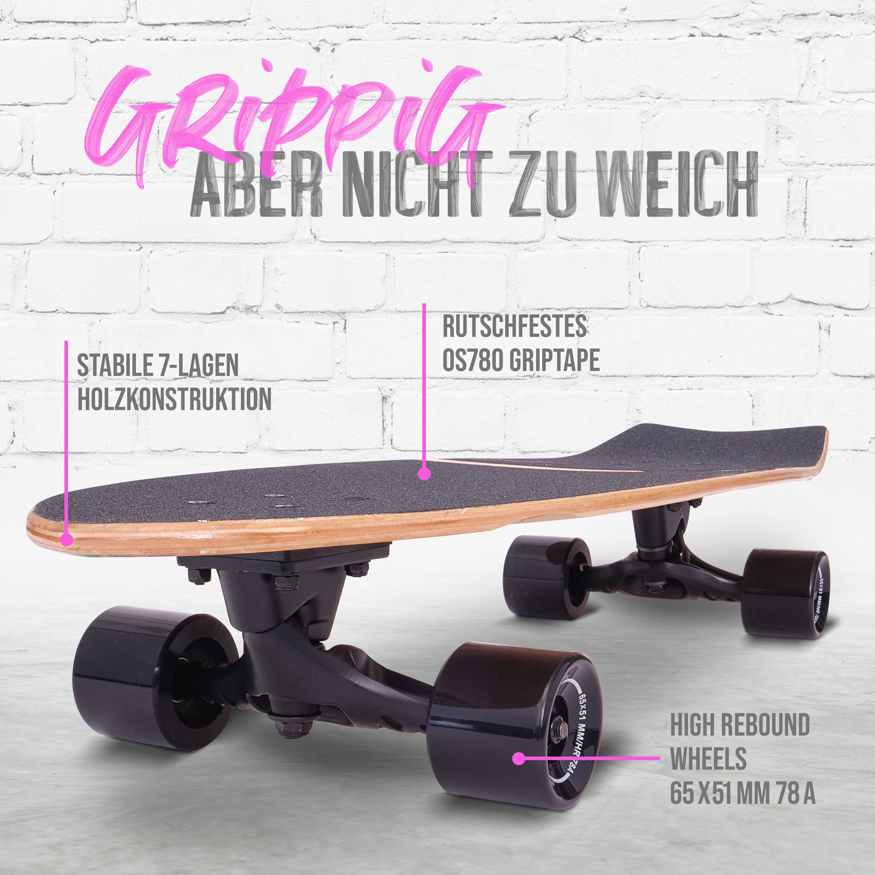 Apollo - Surf Style Board - Stripes -