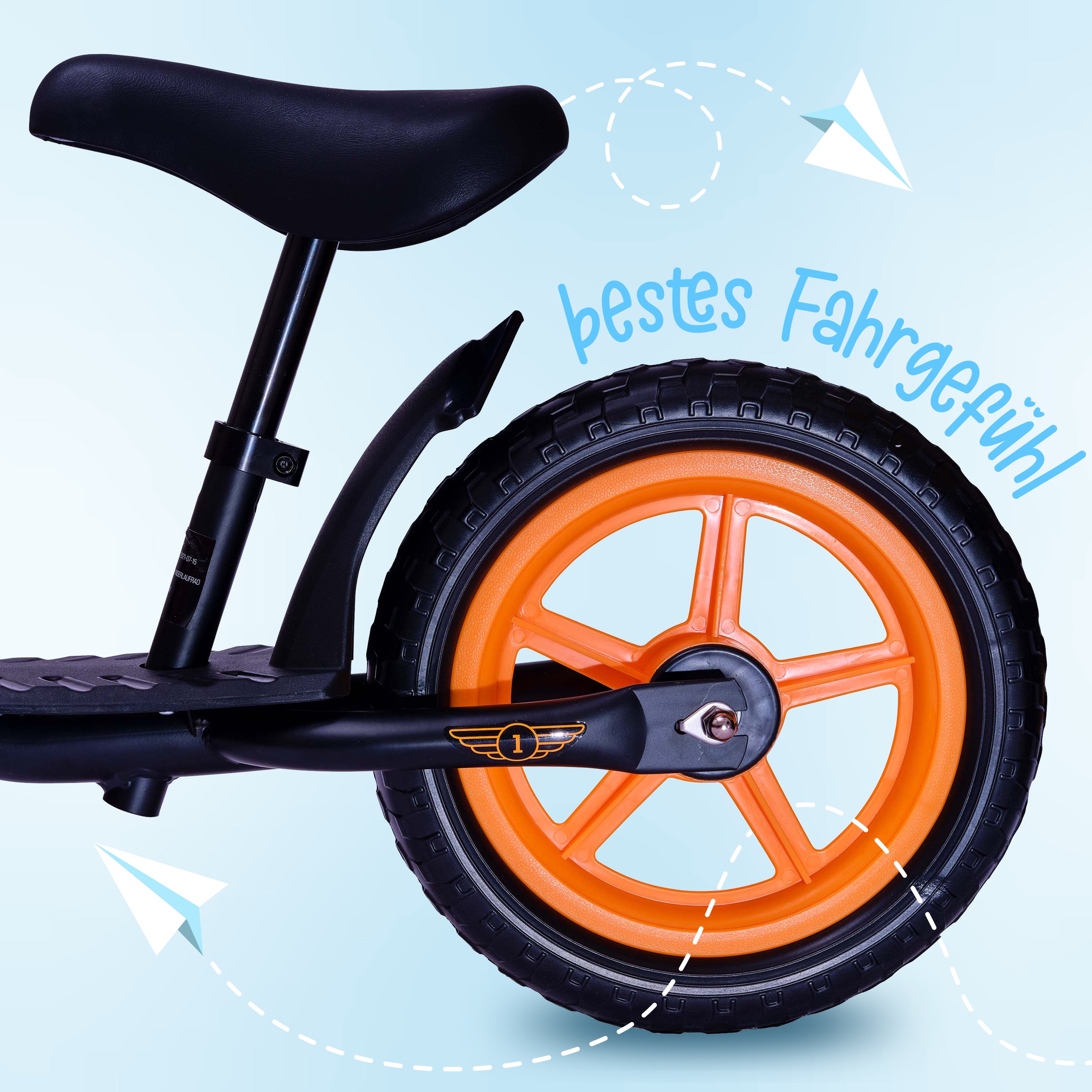 Apollo - Aviator Laufrad, sicheres Laufrad 12 Zoll - Schwarz
