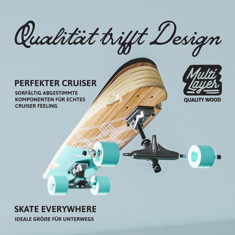 Apollo - Mini - Longboard - Savaii - 27" Midi Cruiser als Komplett-Board -