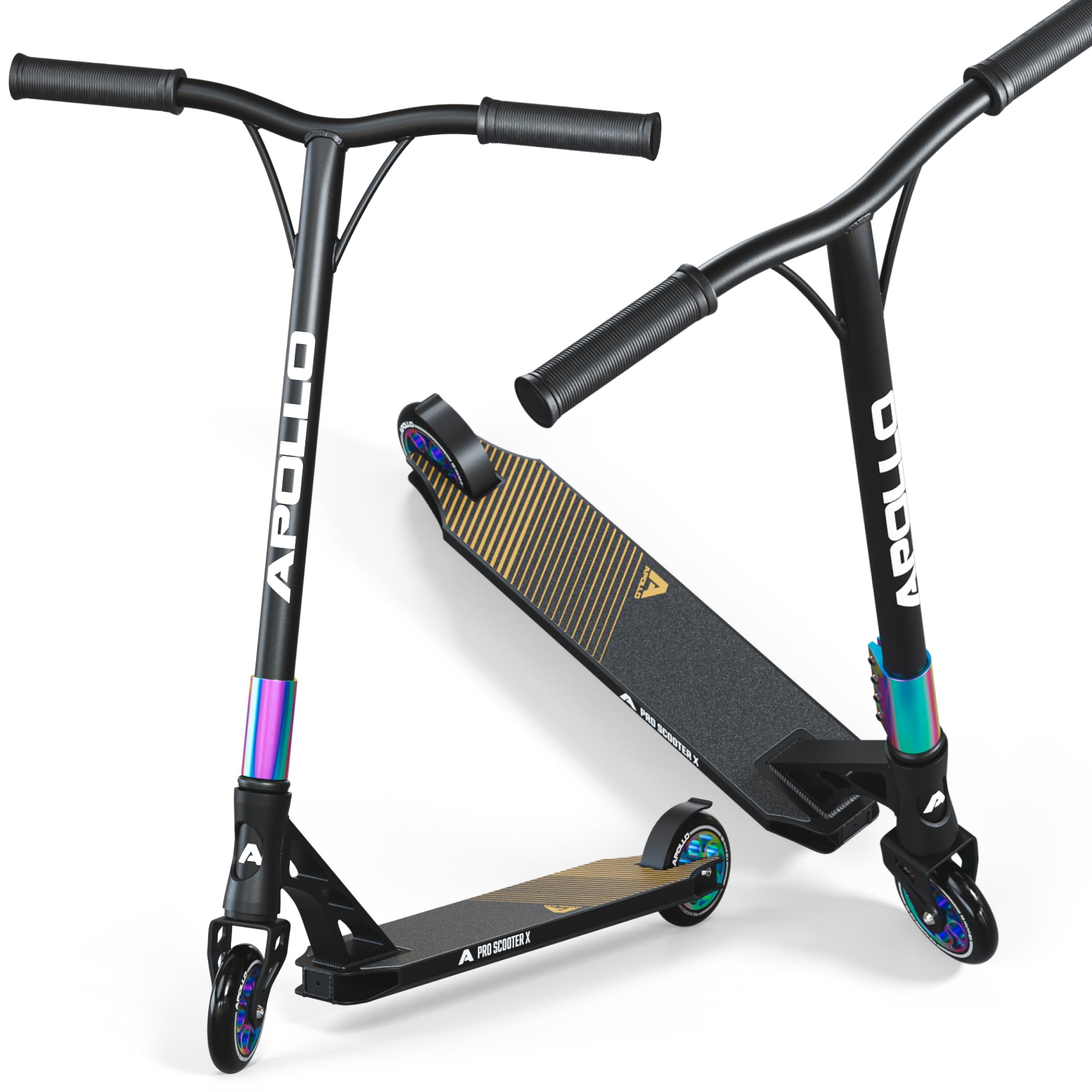Apollo - High End Stunt Scooter - Genesis Pro X Stuntscooter mit ABEC 9 Kugellagern - Rainbow