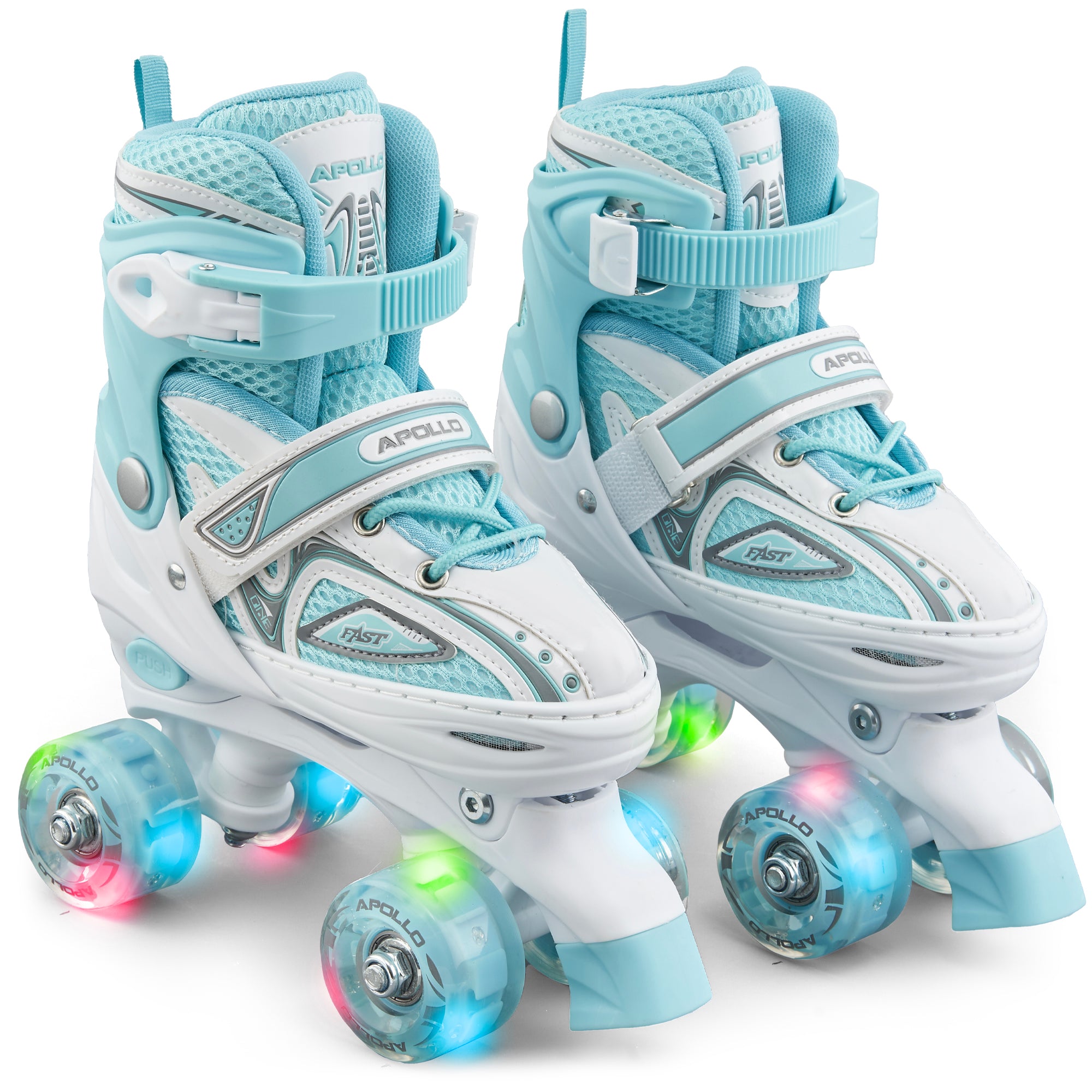 Apollo - Super Quad größenverstellbare verstellbare Rollschuhe für Kinder - Weiß Mint -